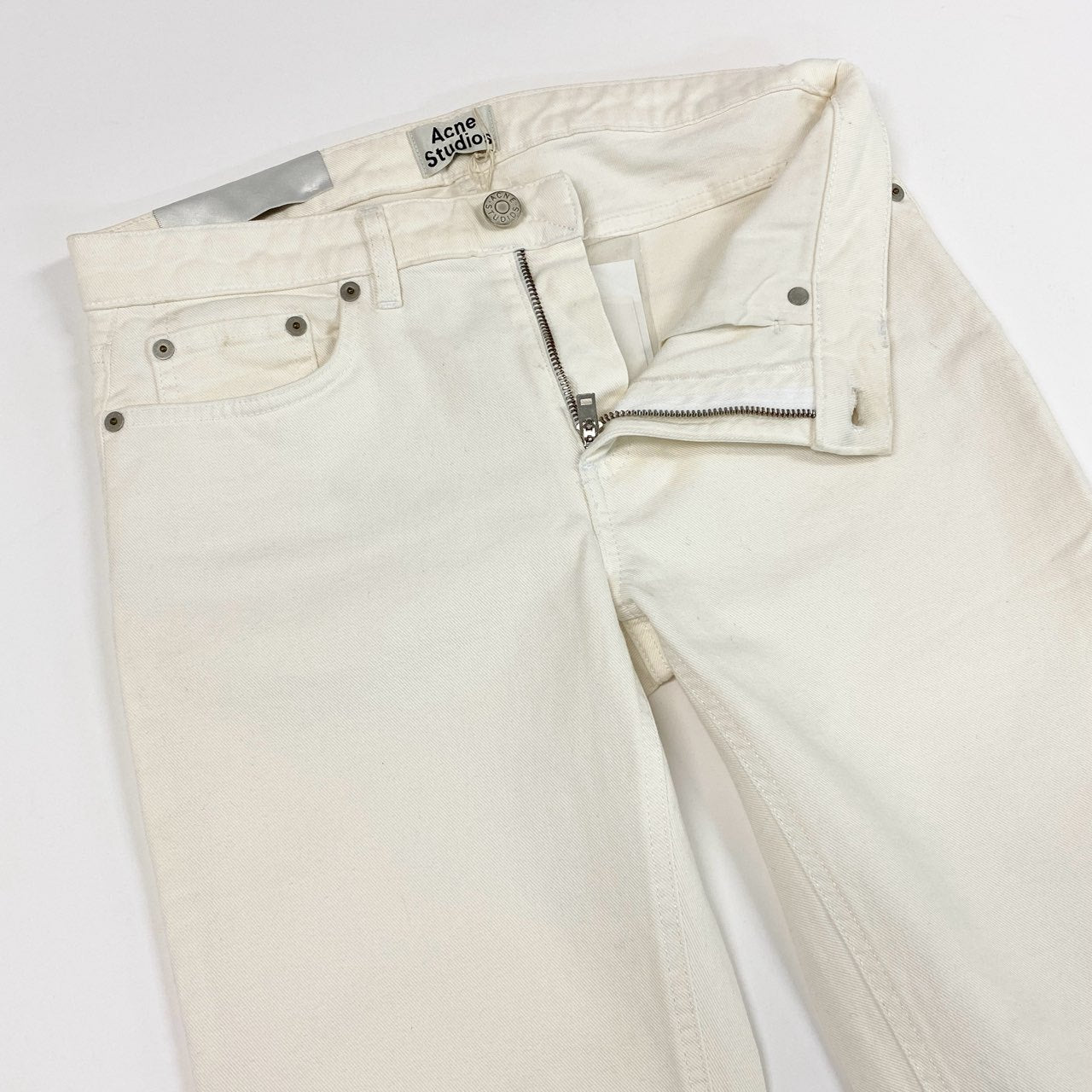 51f3 Acne Studios アクネ ストゥディオス Row White ストレッチ ホワイトデニムパンツ 27 ホワイト タグ付き ジーンズ パンツ