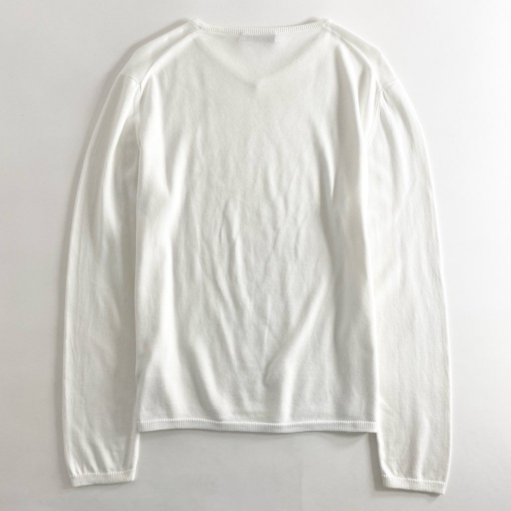 53e1 Cruciani クルチアーニ Vネック コットンニット セーター 48 ホワイト 綿100% トップス イタリア製 Knit Top