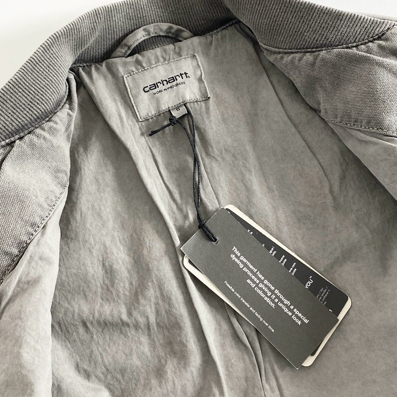 58e12 《未使用保管品》 タグ付 Carhartt WIP カーハート ダブルアイピ― SANTA FE BOMBER サンタフェボンバー ジャケット ブルゾン I030284 Sサイズ ブラック グレー コットン 秋冬