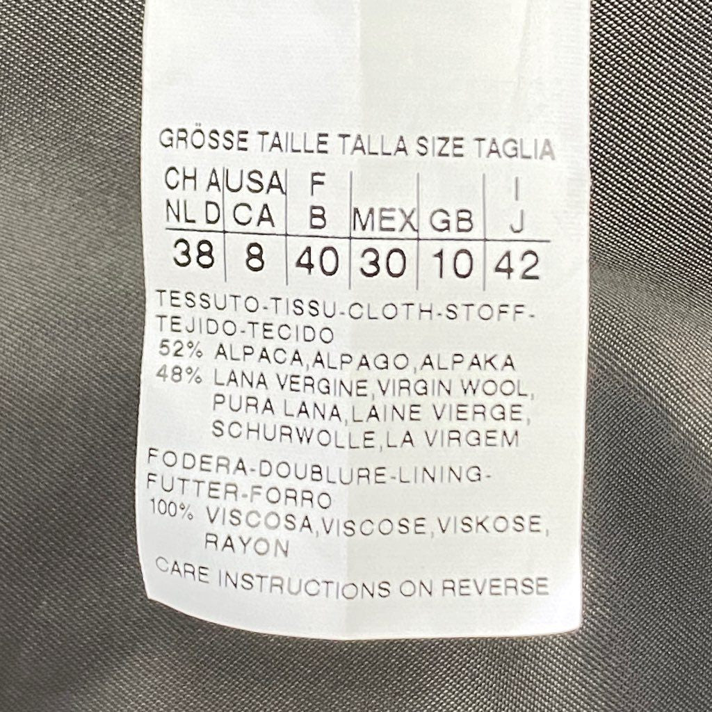 25k7 【イタリア製】MaxMara STUDIO マックスマーラ スタジオ アルパカコート フォックスファー フーデッドコート サイズ42 グレー レディース 女性用 アウター コート