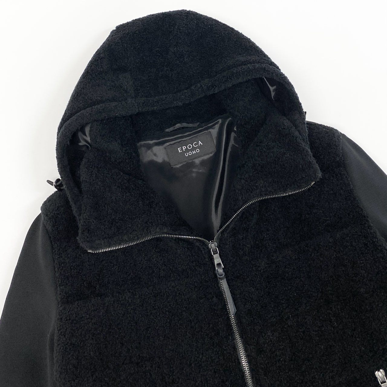 19g28 EPOCA UOMO エポカウォモ 定価\79,20024AW Safari Lounge別注 ボアコンビダウンブルゾン アウター ダブルジップ M1F54-476-09 48 ブラック メンズ