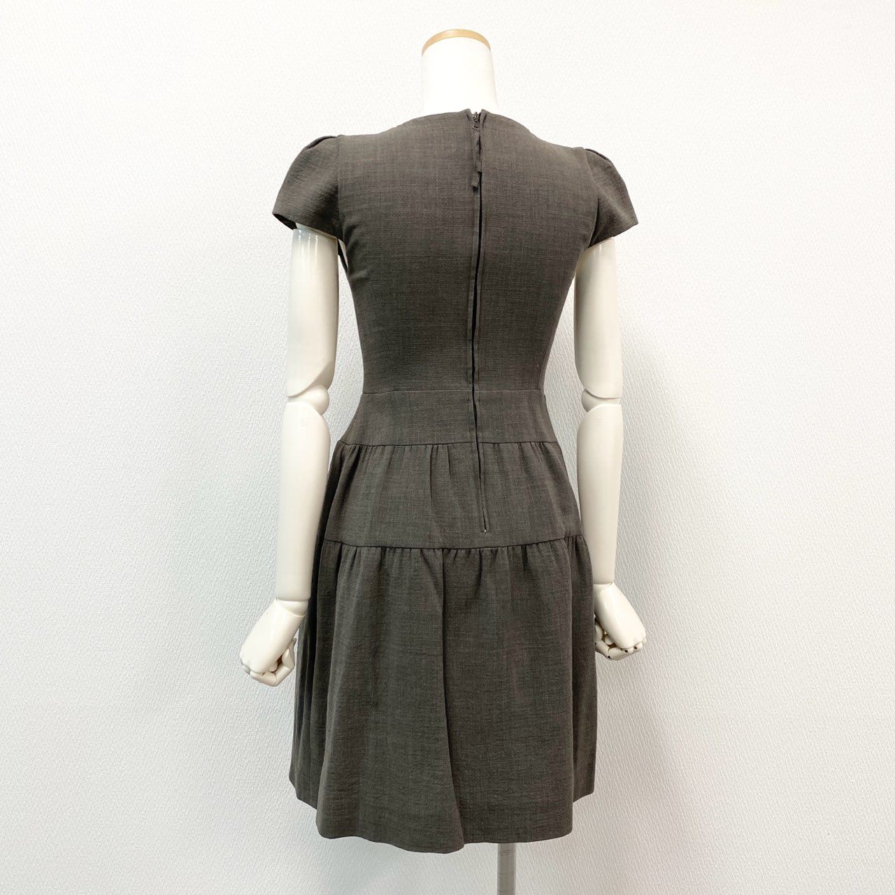36d7 《美品》 FOXEY フォクシー アガサクリスティ 半袖ワンピース 膝丈ワンピース 30618 サイズ38 ブラウン レディース 日本製