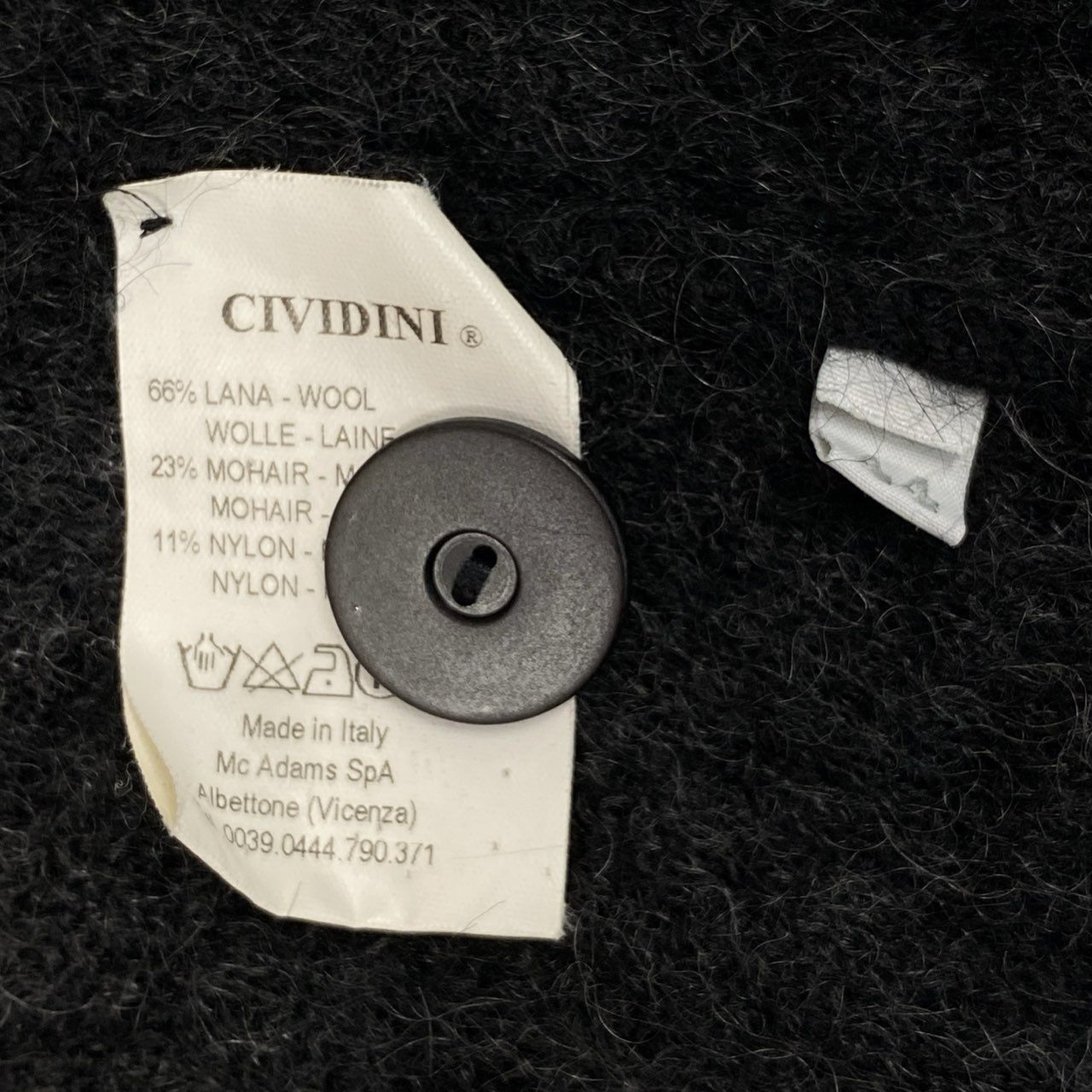 5L17 CIVIDINI チヴィディーニ イタリア製 モヘア ニットジャケット 44 Sサイズ相当 ブラック ウール モヘア レディースo07t