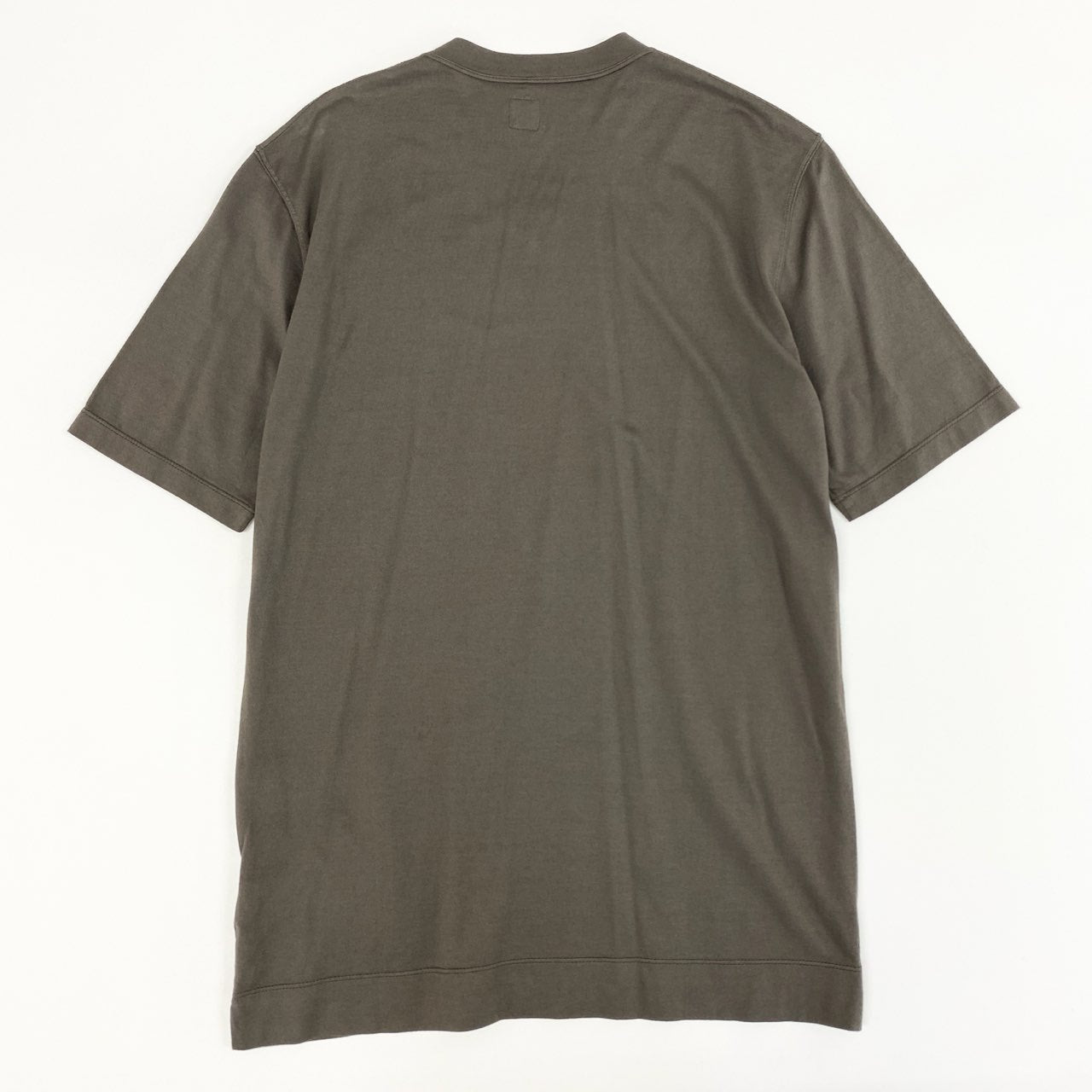 2f6 【未使用品】FEDELI フェデーリ マイクロゲージ 浅めVネック 半袖ニットシャツ ニットTシャツ サイズ44 ブラウン コットン100 メンズ 男性用