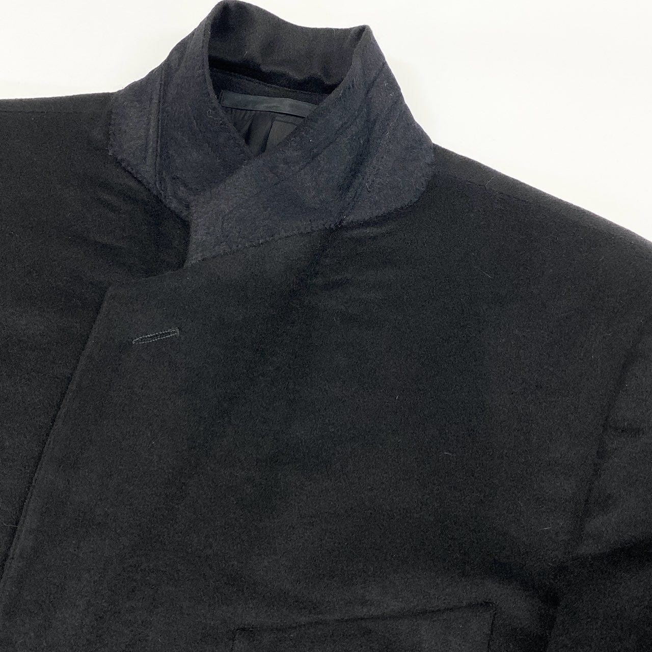 81h7 ARMANI COLLEZIONI アルマーニコレッツォーニ テーラードジャケット ブレザー 総カシミヤ 52 ブラック カシミア100% メンズk02i