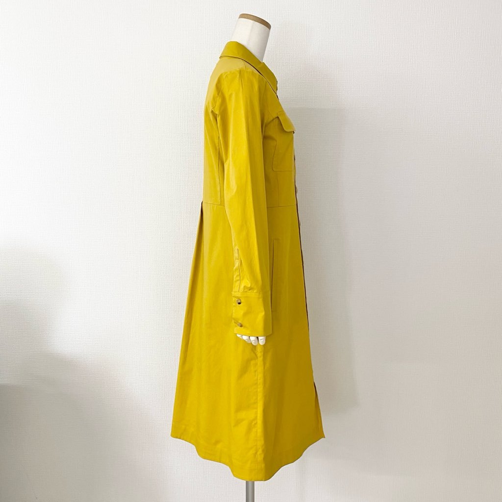 54h9 《未使用保管品》定価¥94,600 S Max Mara エス マックスマーラ マキシ丈 ワークシャツワンピース 38 イエロー ドレス