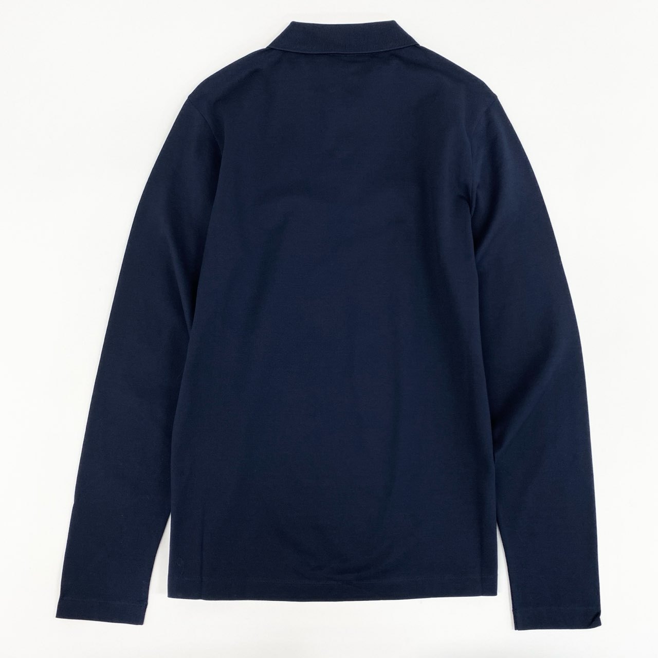33k29② 《美品》 PRADA プラダ 長袖ポロシャツ コットンシャツ ロングスリーブ カットソー 鹿の子 薄手 メンズ DNA605 XS ネイビー 綿100