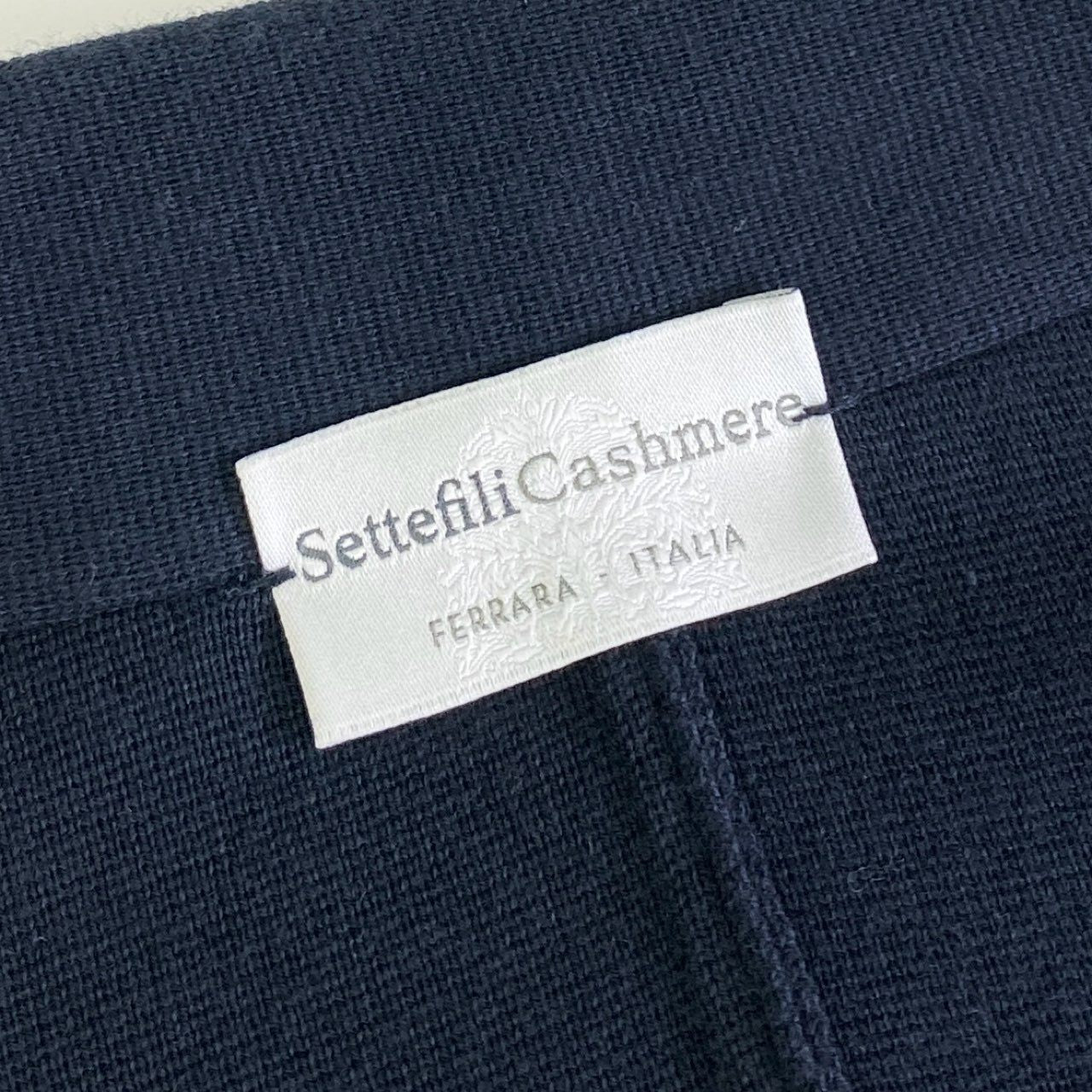 6j18 《未使用保管品》 タグ付 Settefili Cashmere セッテフィーリ カシミア ミラノリブ ニットテーラードジャケット ブレザー イタリア製 46/XS ネイビー コットン