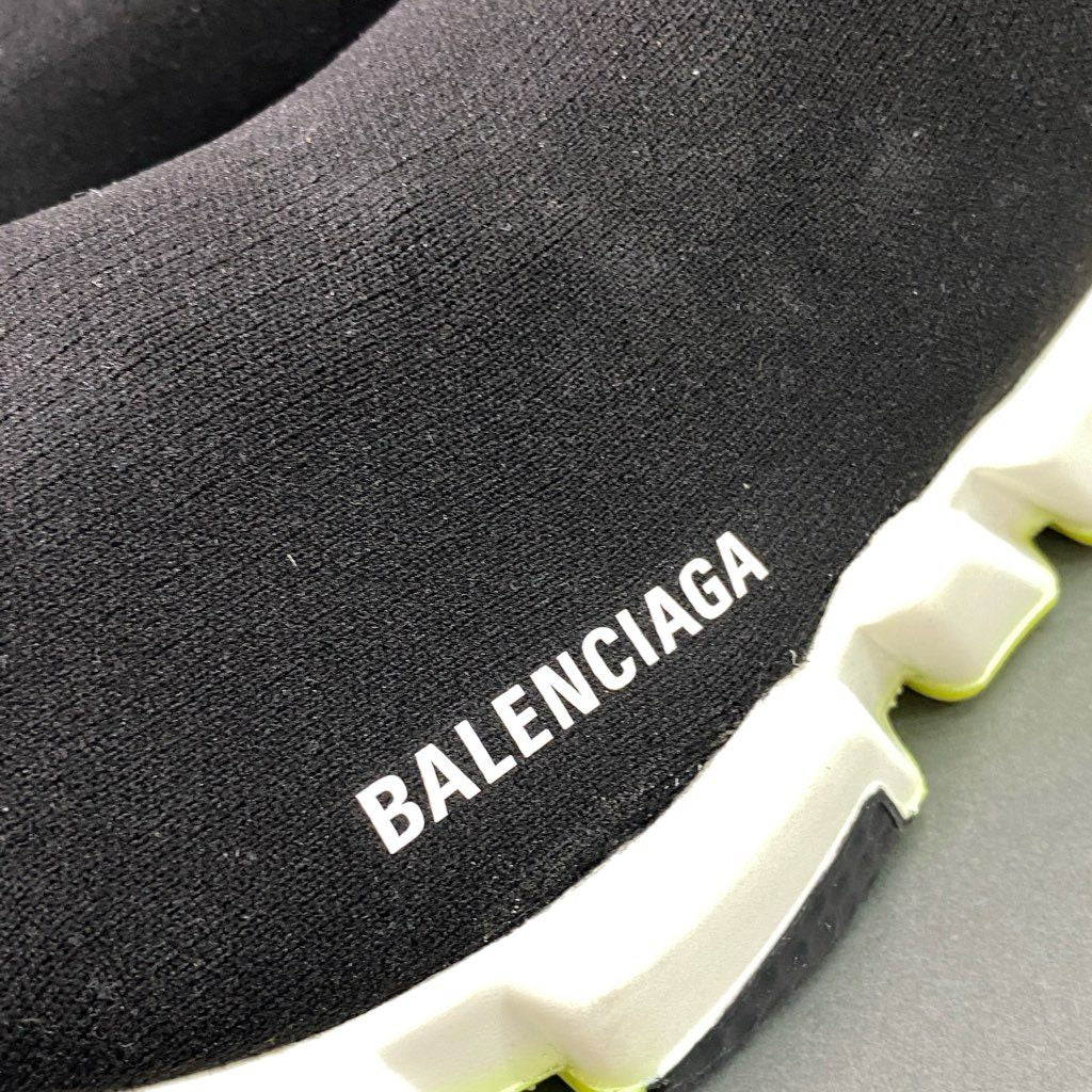 7d18 BALENCIAGA バレンシアガ SPEER TRAINER スピードトレーナー ソックススニーカー ローカットスニーカー シューズ サイドロゴ サイズ27cm ブラック メンズ