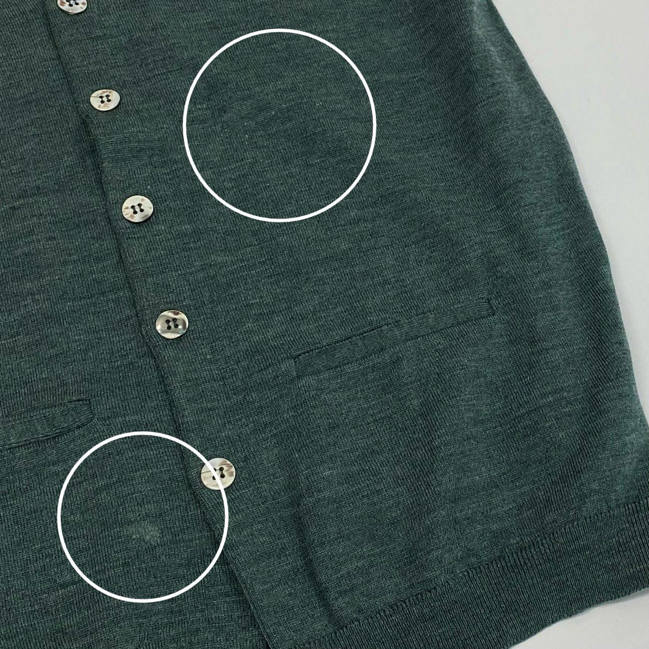 70a15 JOHN SMEDLEY ジョンスメドレー 英国製 ニットベスト ノースリーブカーディガン ハイゲージニット メンズ 紳士服 グリーン ウール100%u02t