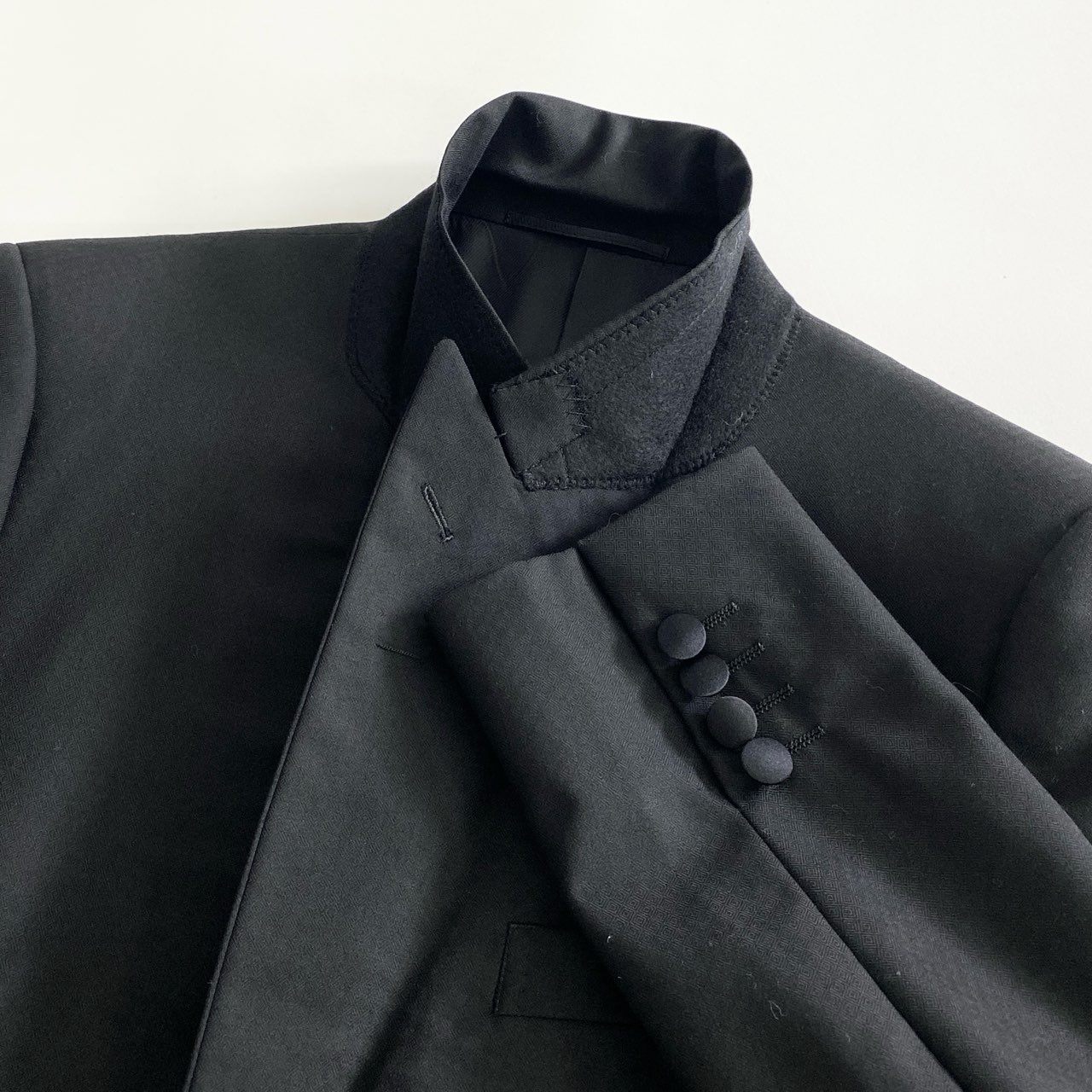 53c21 《美品》 定価¥101,200 UNITED ARROWS ユナイテッドアローズ ピークドラペル 1B タキシード スーツ セットアップ 46 ブラック ドレッシー