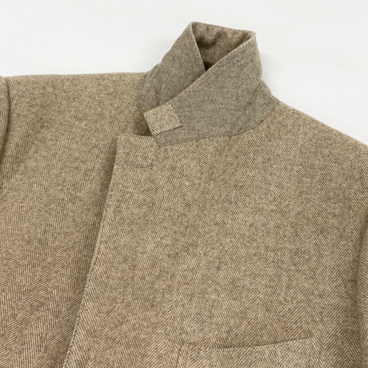 83l18 フランス製 Masaki Matsusima マサキマツシマ 英国ドーメル社生地 チェスターコート ロングコート カシミアコート ベージュ系 カシミヤ70% ミンク30% メンズ 紳士服 M.L相当
