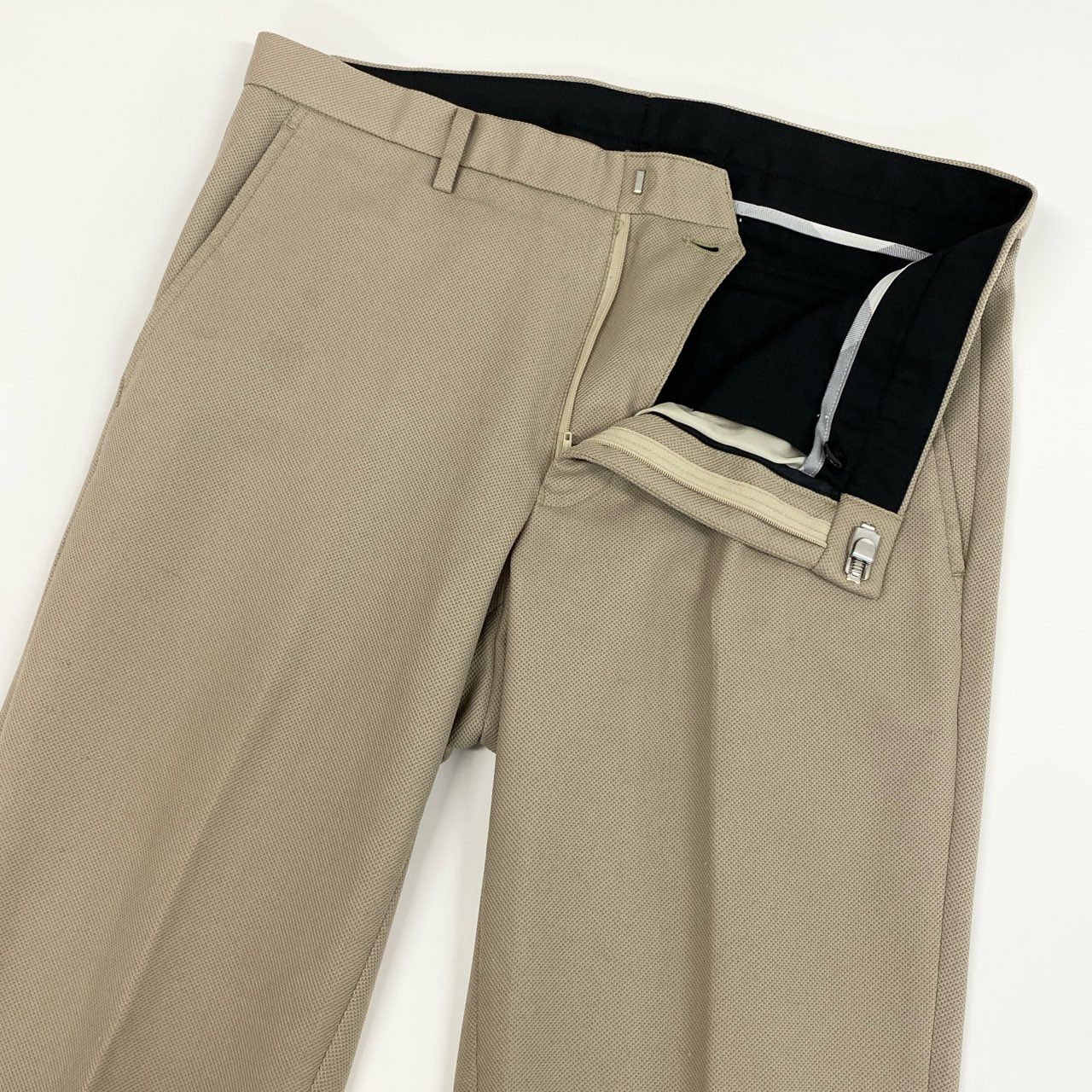 79j9 BLACK LABEL CRESTBRIDGE ブラックレーベル クレストブリッジ スーツセットアップ 2B シングルスーツ 背抜き テーラードジャケット スラックス 51D04-703-42 Mサイズ ベージュ メンズo07t