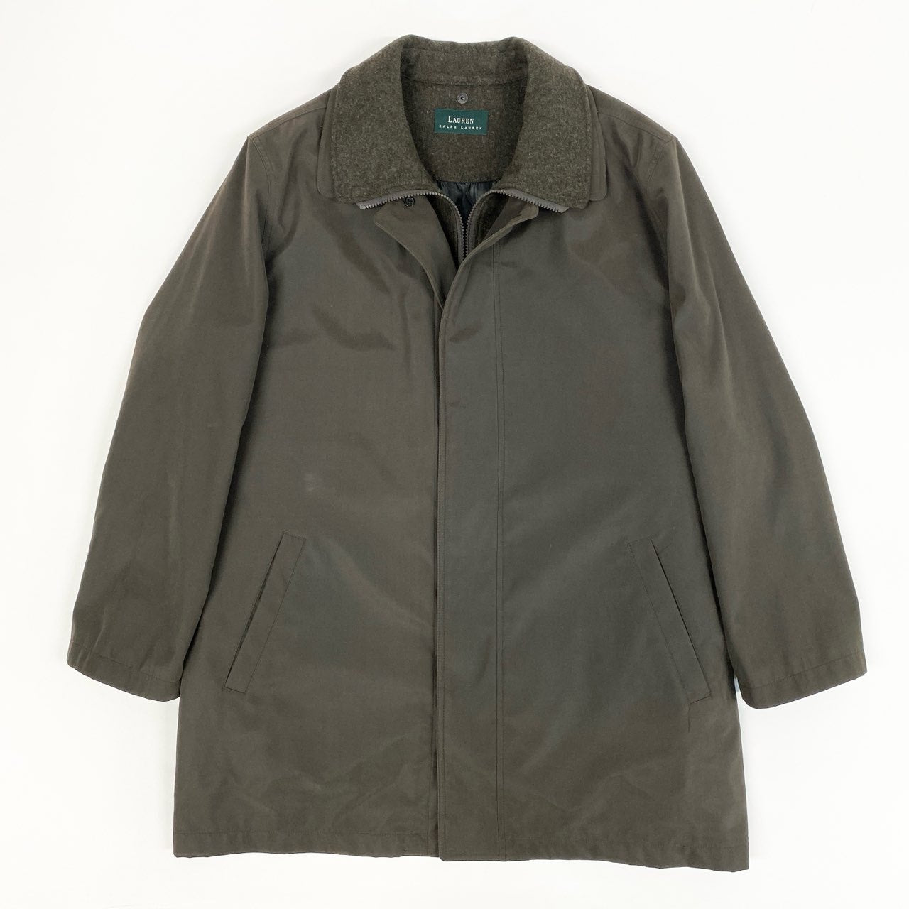 70j15《美品》 LAUREN RALPH LAUREN ローレン ラルフローレン ライナーベスト付き ジャケット 44 カーキ VINTAGE ヴィンテージ アウター キルティング 紳士服t18r