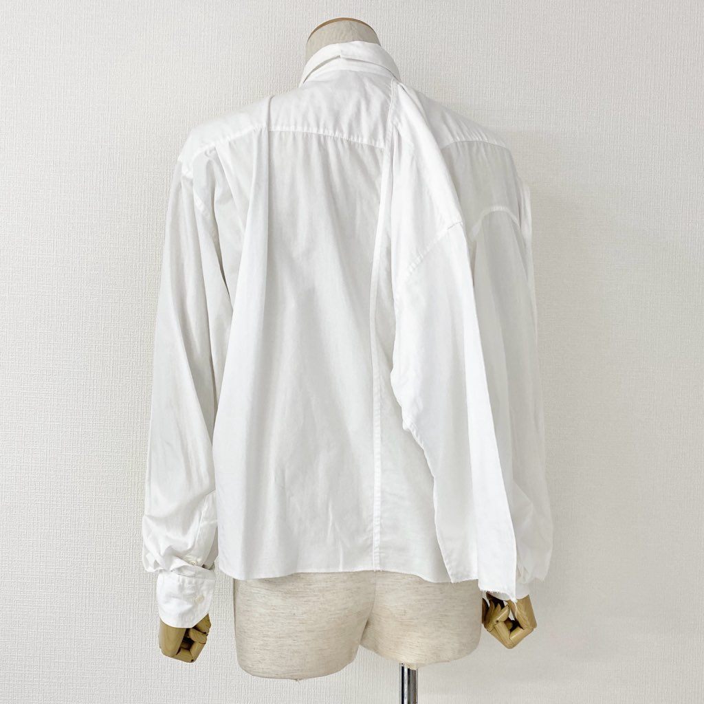 48h13 イタリア製 MAISON MARTIN MARGIELA メゾン マルタン マルジェラ ここのえ期 変形シャツ ブラウス 長袖シャツ 500C351742 サイズM ホワイト コットン レディース アーカイブ