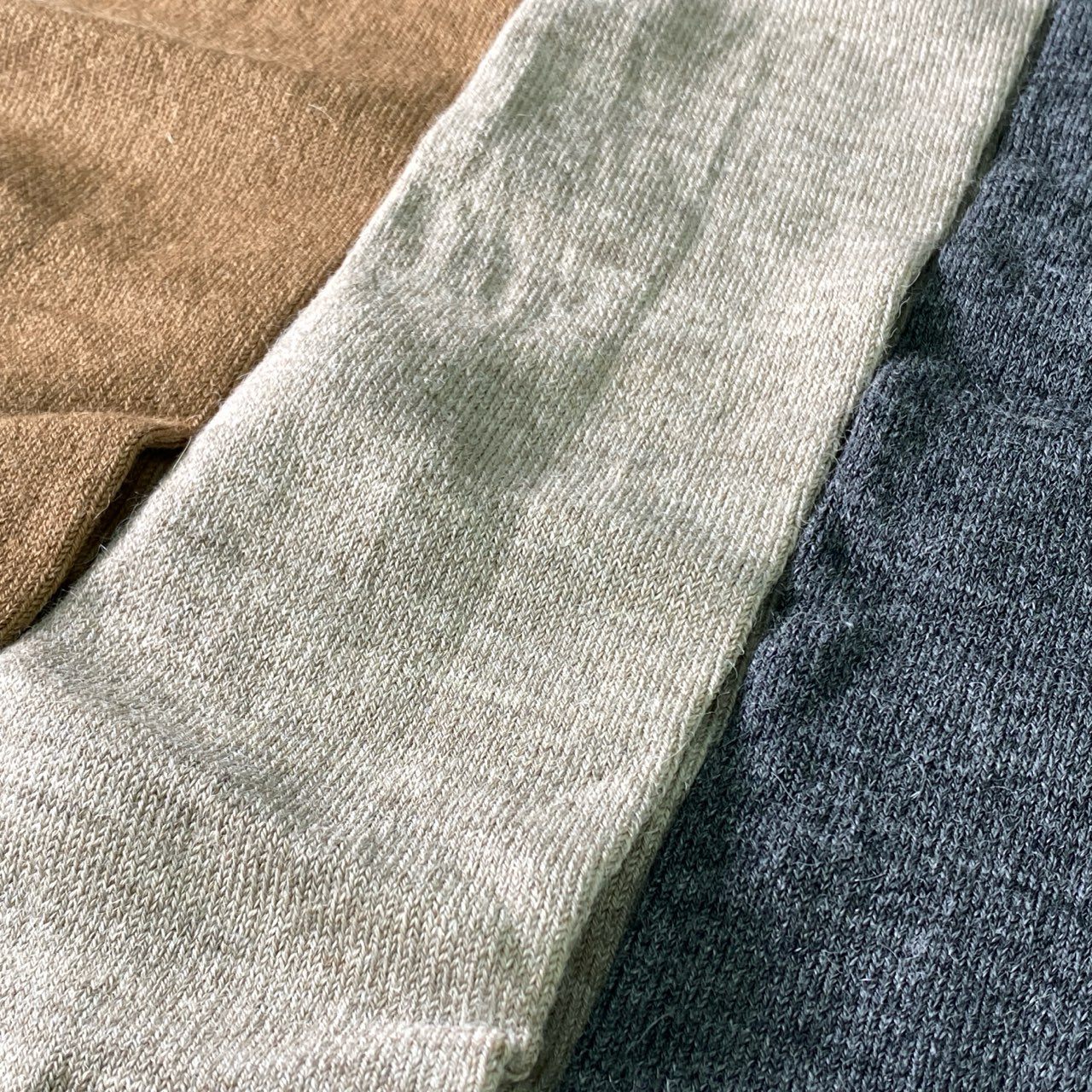 l20 定価¥31,900 LAUREN MANOOGIAN ローレンマヌーギアン TALL SOCK 3P SET トールソックス OS グレー ベージュ ブラウン ペルーニット 靴下