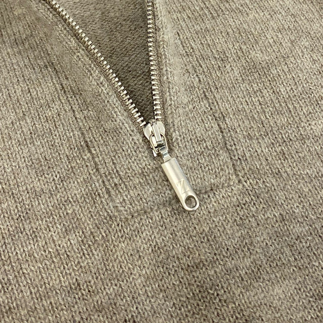 2f6 Ermenegildo Zegna エルメネジルド ゼニア ハーフジップ ニット セーター ドライバーズニット トップス 52 L ブラウン系 ウール