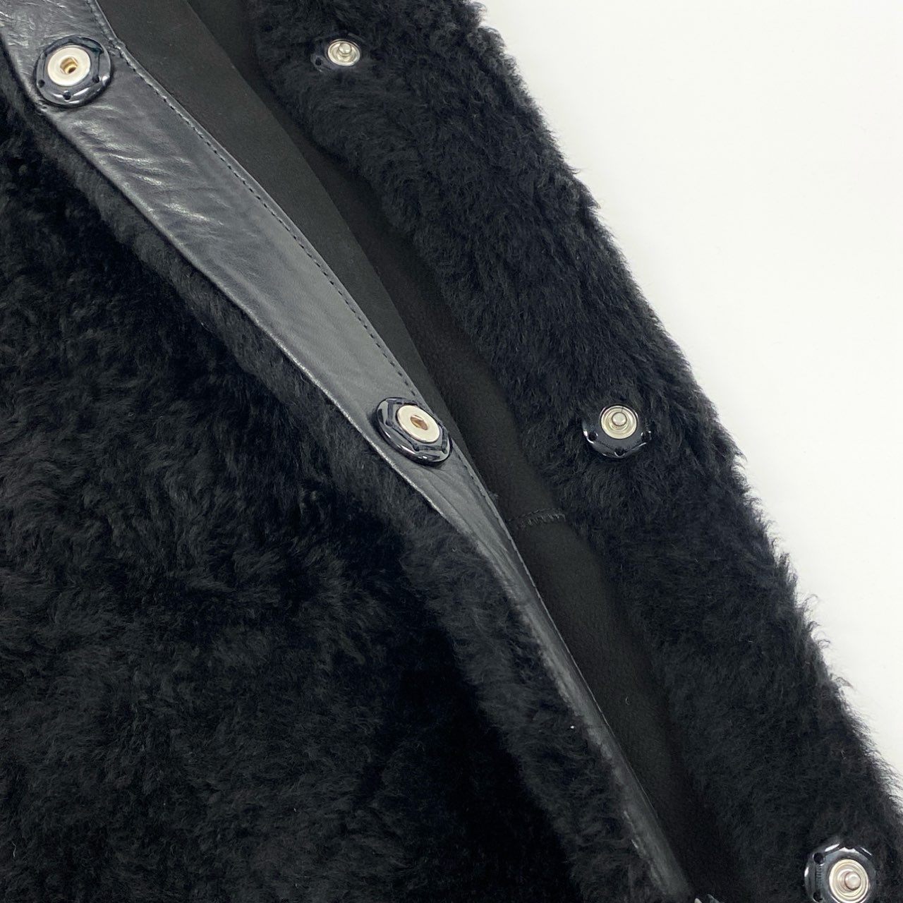 65g18 《美品》 KARL DONOGHUE カールドノヒュー ムートンコート S ブラック ラムレザー シープスキン 英国製