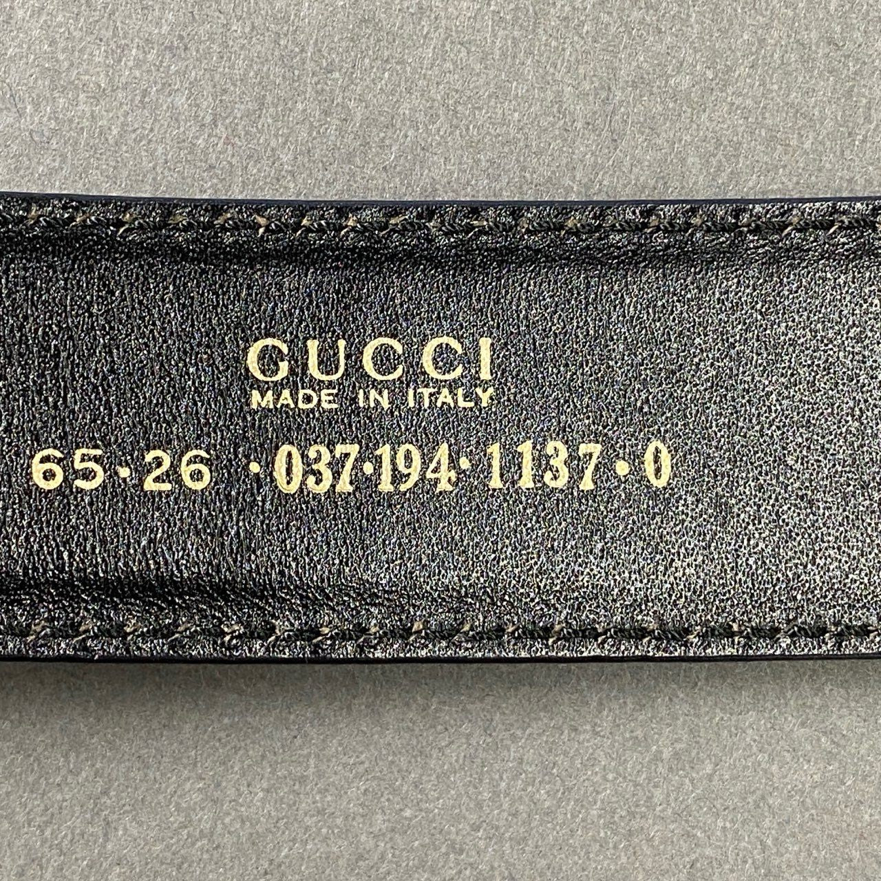 30f23 GUCCI グッチ ゴールドバックル レザーベルト ブラック イタリア製 Leather Belt