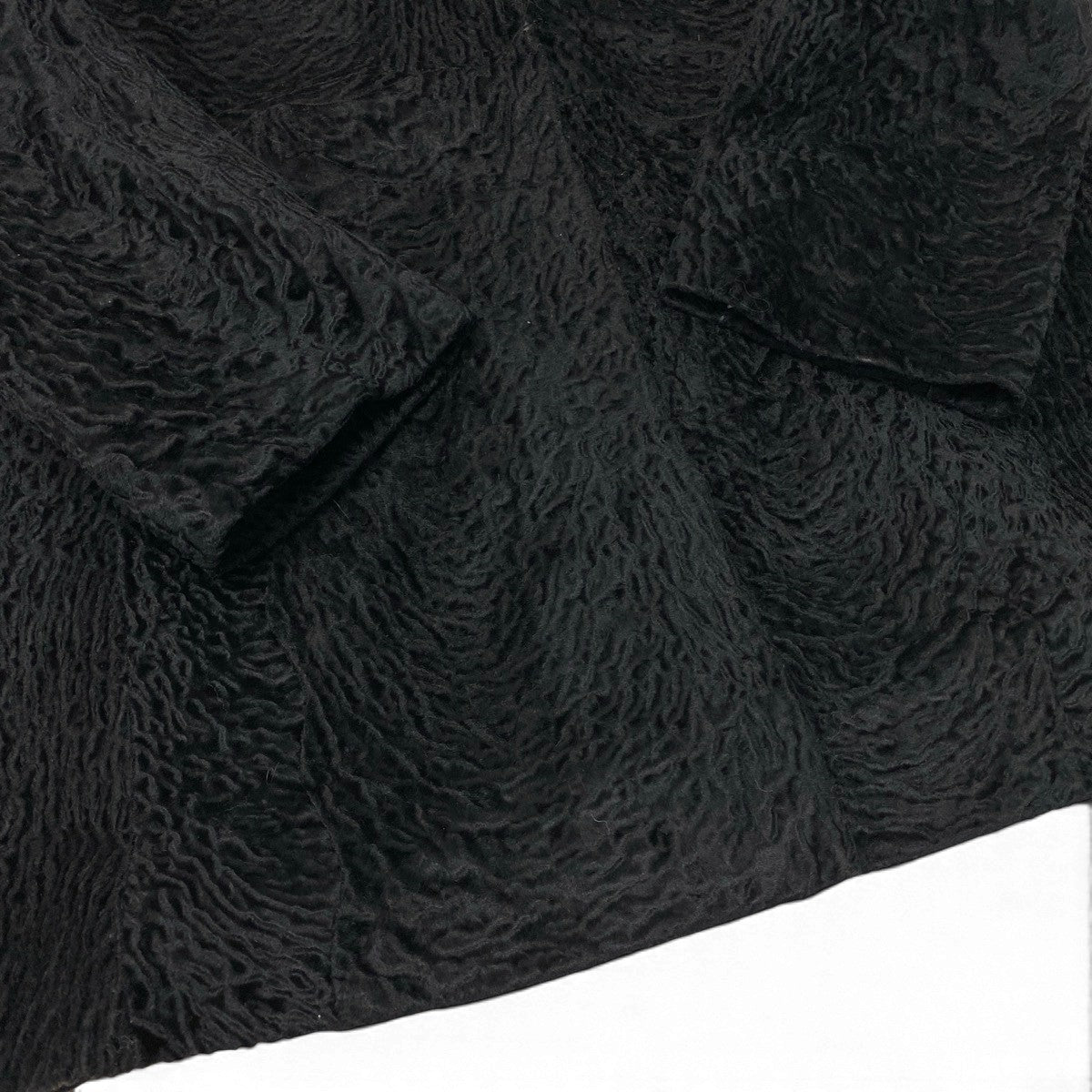 14i20 フォックスファー カルガンラム コート サイズ15 ブラック 本毛皮 Fox Fur & Karakul Lamb Fur Coatt18r