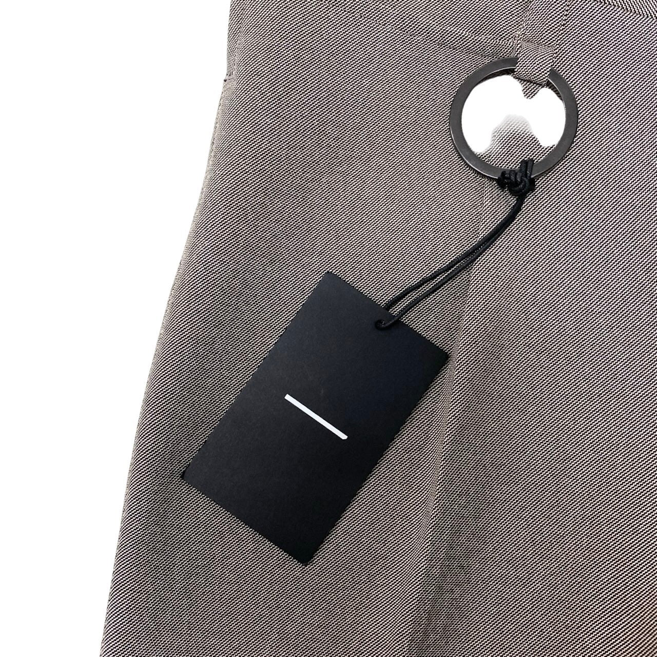 77h9 【未使用タグ付】 MINUS マイナス シャンブレーツイル タックパンツ スラックス サイズ46 ベージュ メンズ 紳士服u02t