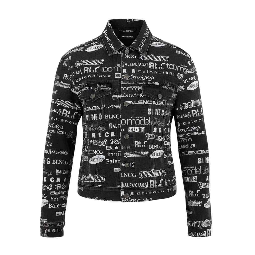 32f11 BALENCIAGA バレンシアガ 20AW Logo Print Denim Jacket ロゴ