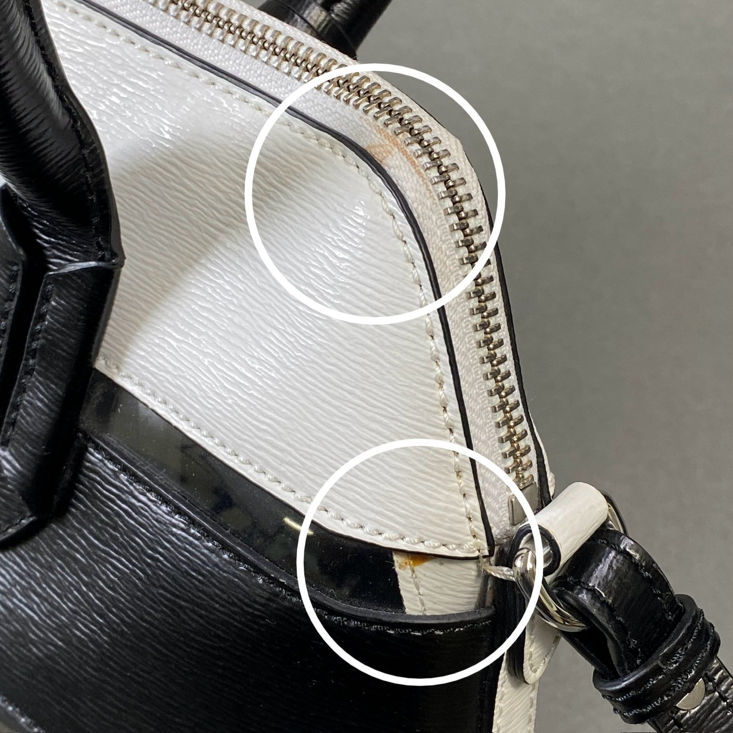 Ch1 RLL LAUREN RALPH LAUREN ローレン ラルフローレン 2WAY ショルダーバッグ ブラック ホワイト レザー ハンドバッグ クリア モノトーン 鞄 カバンk02i