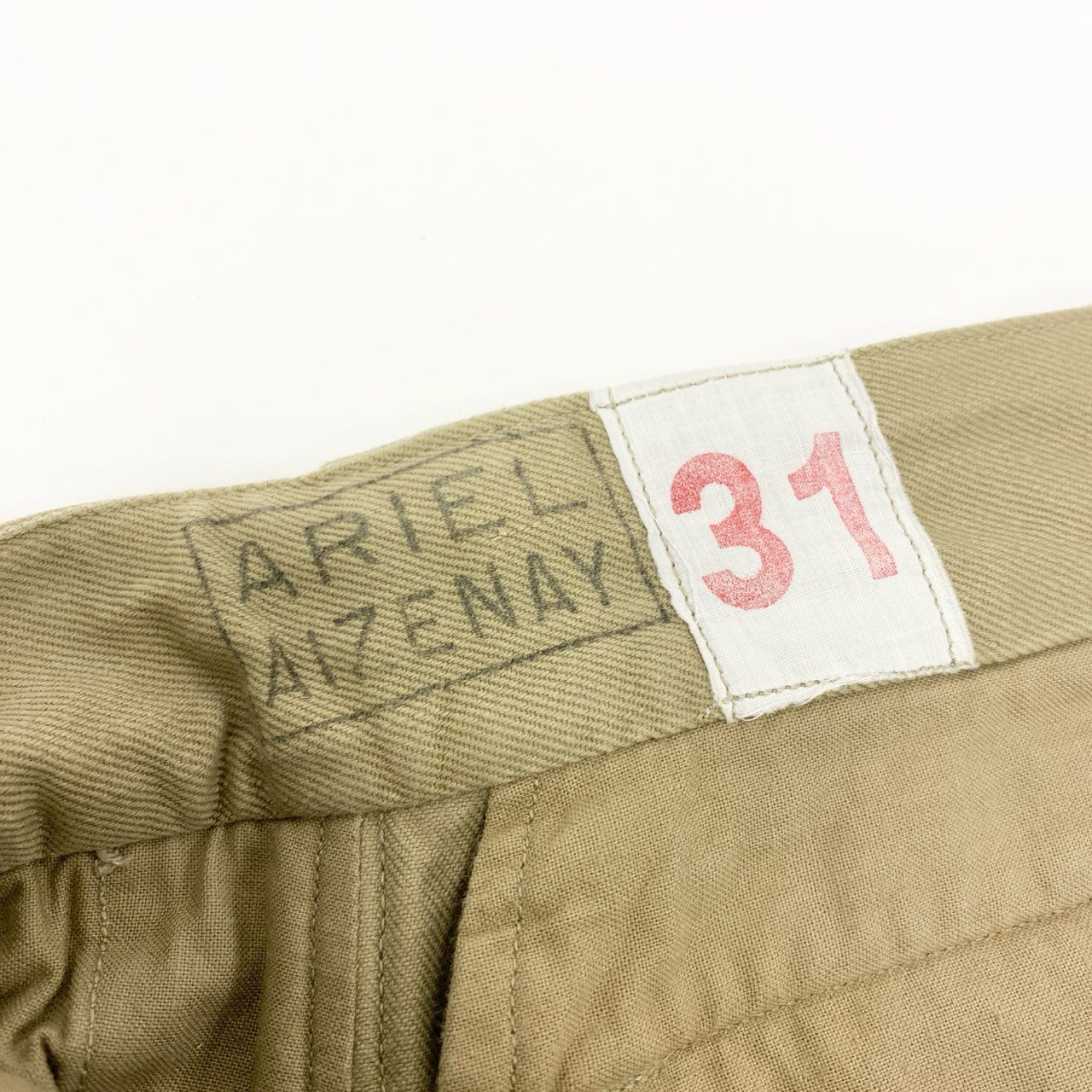 72j15 ARIEL AIZENAY アリエルアイゼネ M52チノ後期型 フランス軍 ボトム パンツ 31サイズ ベージュ メンズu02t