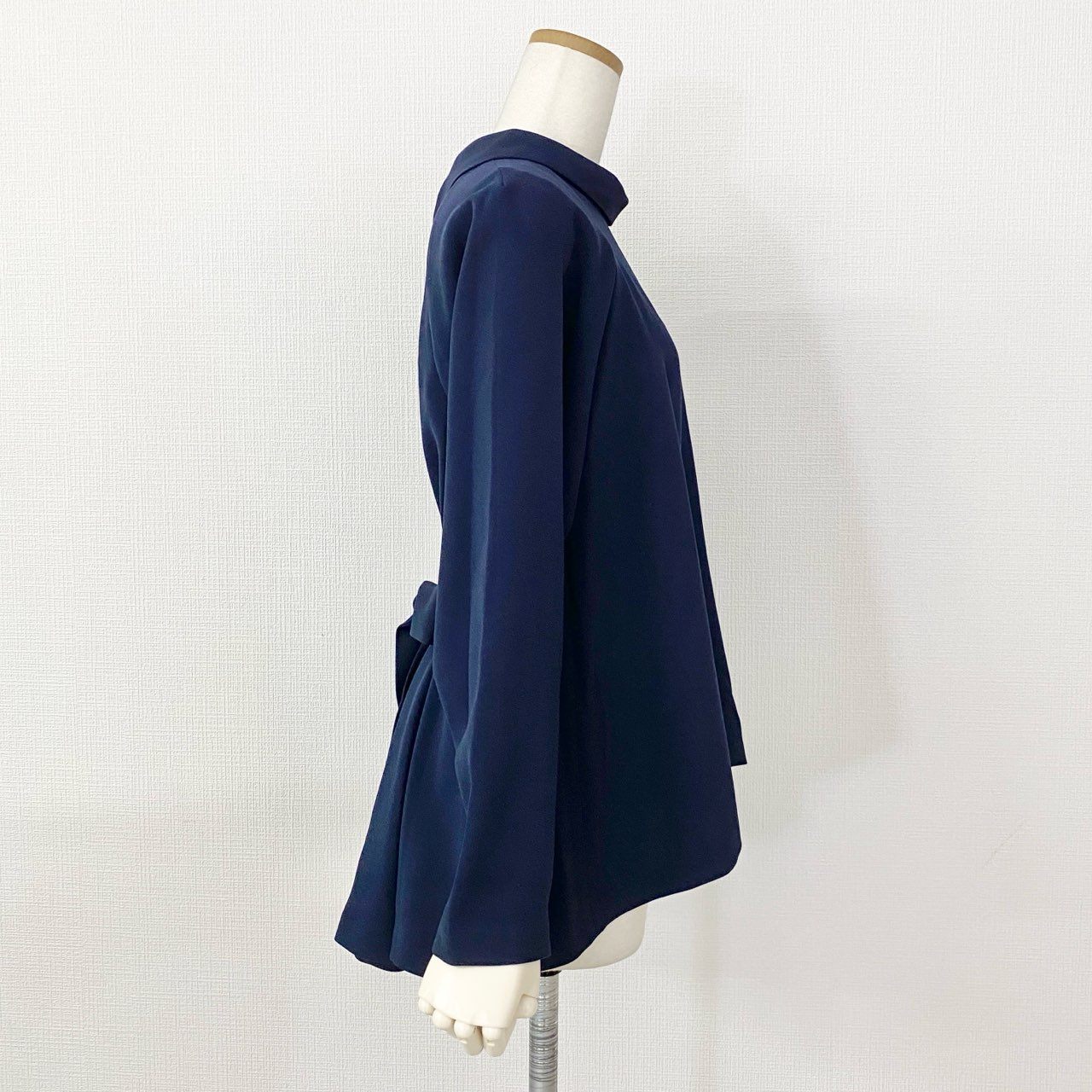 64i11 定価¥30,800 ADORE アドーア ドライタッチ ジョーゼットブラウス 531-1110214 38 ネイビー 二重織 日本製