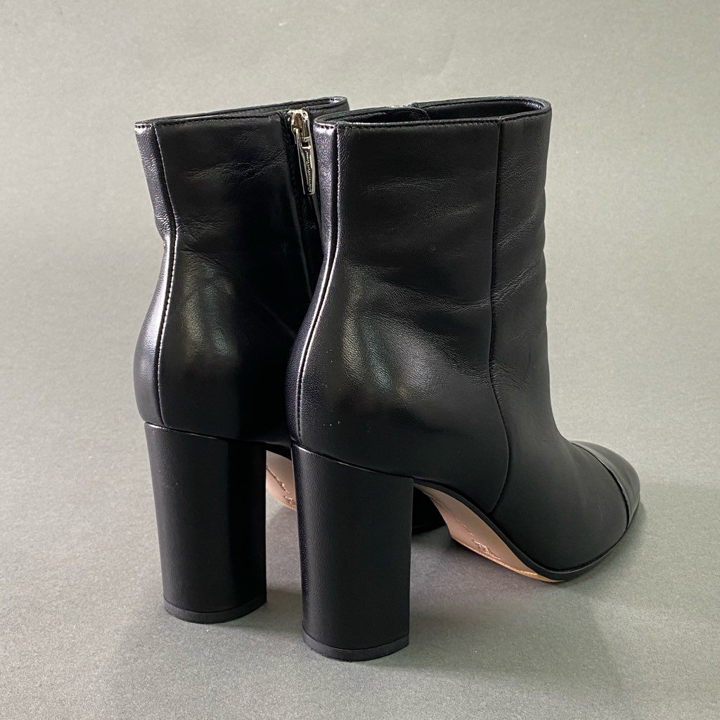 2f7 【イタリア製】 Gianvito Rossi ジャンヴィットロッシ トゥ切替 サイドジップブーツ ブーティ サイズ36 1/2 ブラック レディース 女性用 チャンキーブーツ
