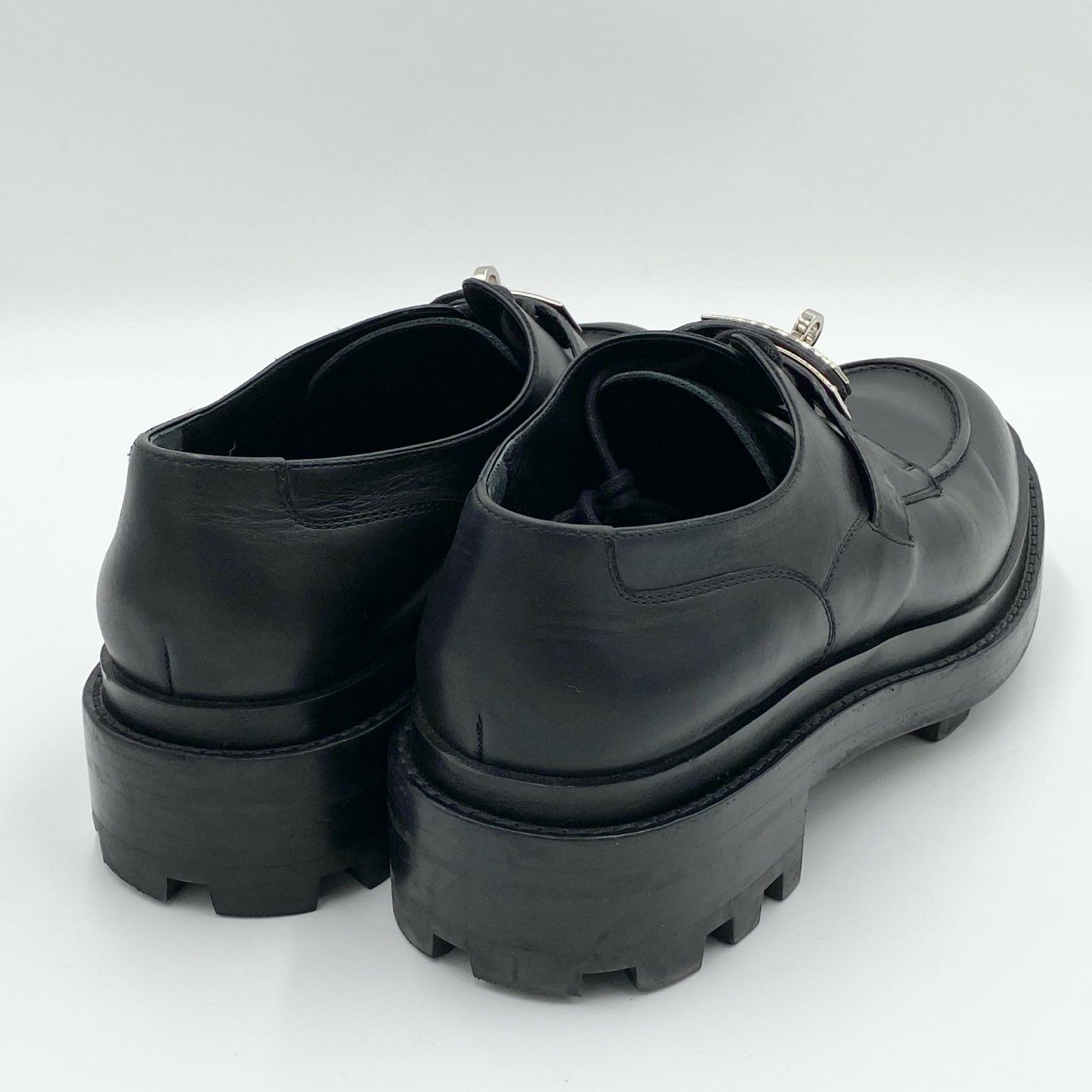 1h21 HERMES エルメス ダービーシューズ ファースト レザーシューズ 革靴 BR222945ZH サイズ41.5 ブラック レザー メンズk02i