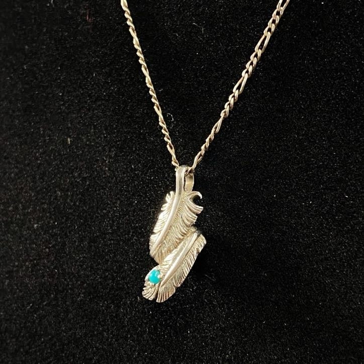 h17-⑧ SAAD サード Sana フェザートップ シルバーチェーン ネックレス 40cm 925 SILVER