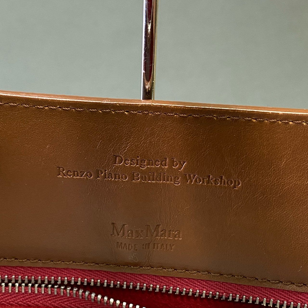 Cb10 定価¥267,300 Max Mara マックスマーラ Whitney Bag ホイットニーバッグ ブラウン レザー by Renzo Piano 2WAY 高級 鞄