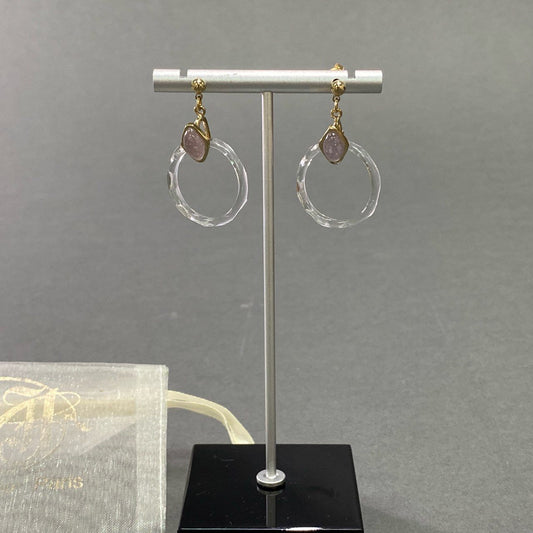 c26 定価¥16,500 JUNCO Paris ジュンコパリ リングピアス ゴールド クリア ピンク アクセサリー イヤリング イヤーカフ