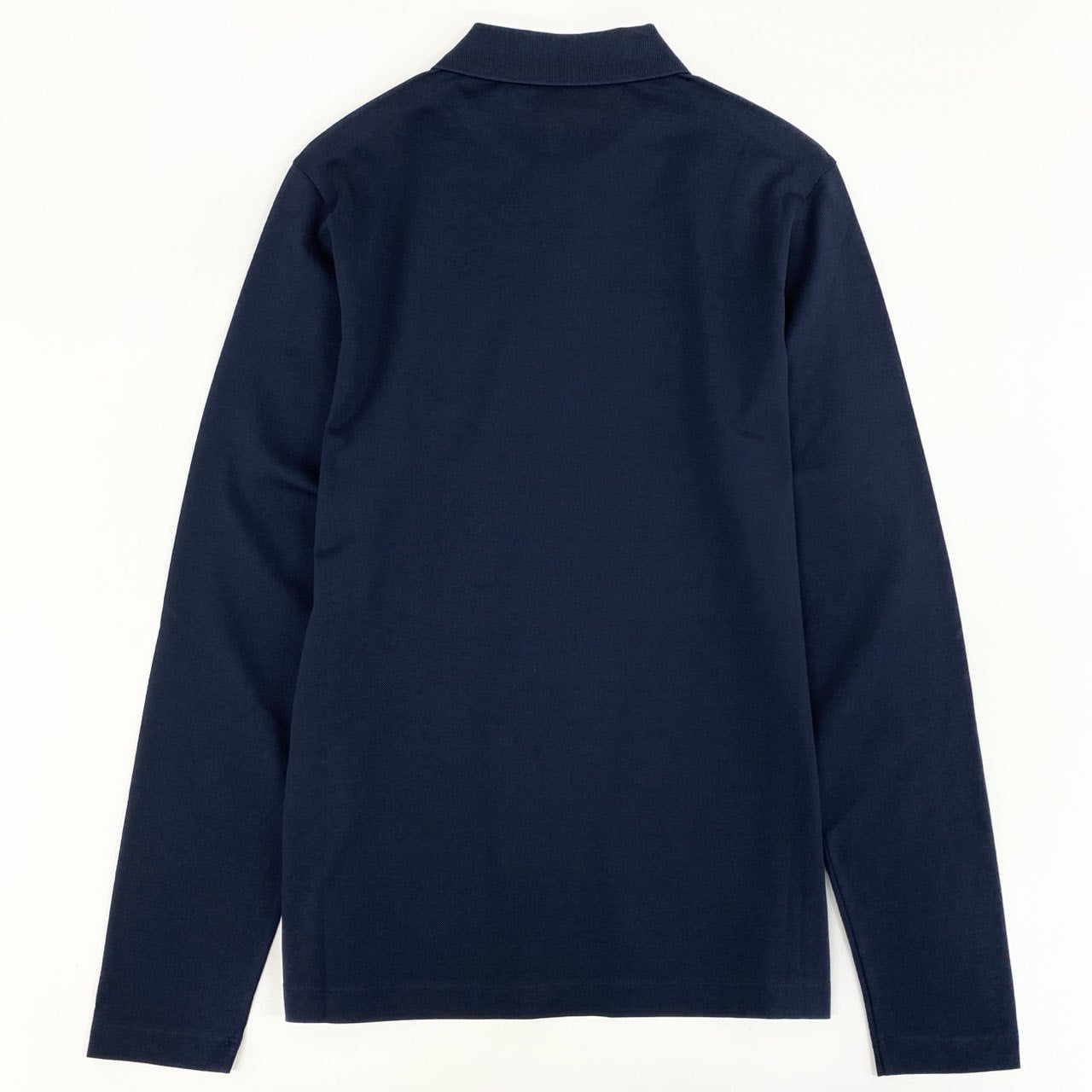 33k29③ 《美品》 PRADA プラダ 長袖ポロシャツ コットンシャツ ロングスリーブ カットソー 鹿の子 薄手 メンズ DNA605 XS ネイビー 綿100