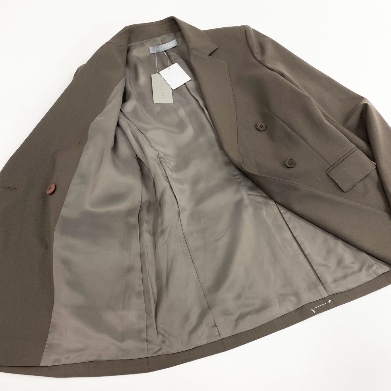 19k28 theory luxe セオリーリュクス 22AW ダブルテーラードジャケット ダブルボタン フォーマルジャケット イタリア製生地☆ ウール混 レディース 2304110 36 ブラウン系