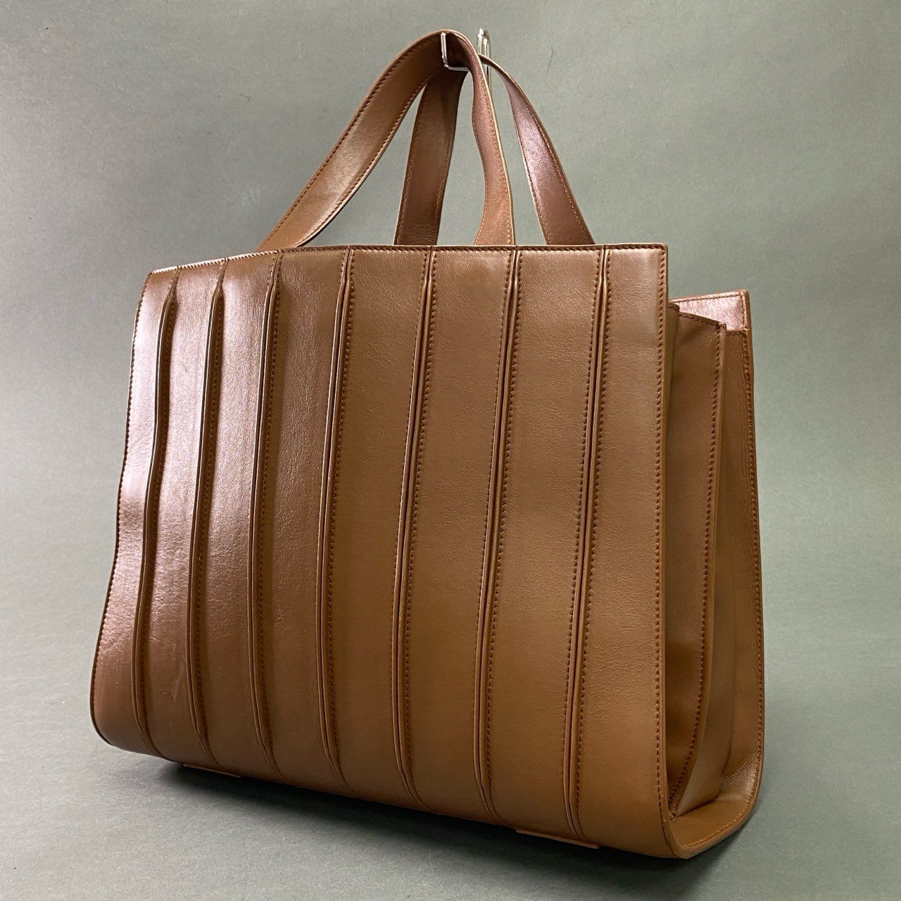 Cb10 定価¥267,300 Max Mara マックスマーラ Whitney Bag ホイットニーバッグ ブラウン レザー by Renzo Piano 2WAY 高級 鞄