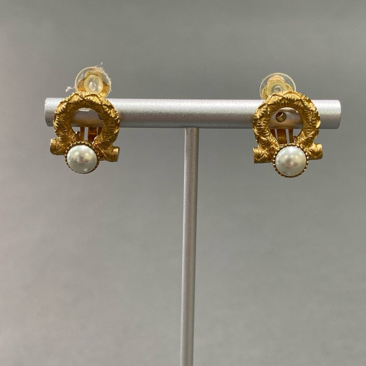 f4 Salvatore Ferragamo サルヴァトーレ フェラガモ ガンチーニ パール ゴールドイヤリング GOLD EARRING ピアス アクセサリー ジュエリー タグ付き