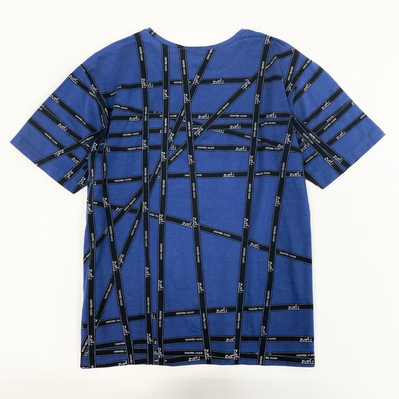 20k21 HERMES エルメス マルジェラ期 ボルデュック Tシャツ M ブルー カットソー 半袖TEE イタリア製