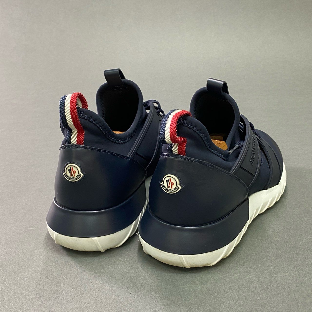 3c19 MONCLER モンクレール EMILIEN 40 エミリアン スニーカー 26cm相当 ネイビー シューズ 箱付き