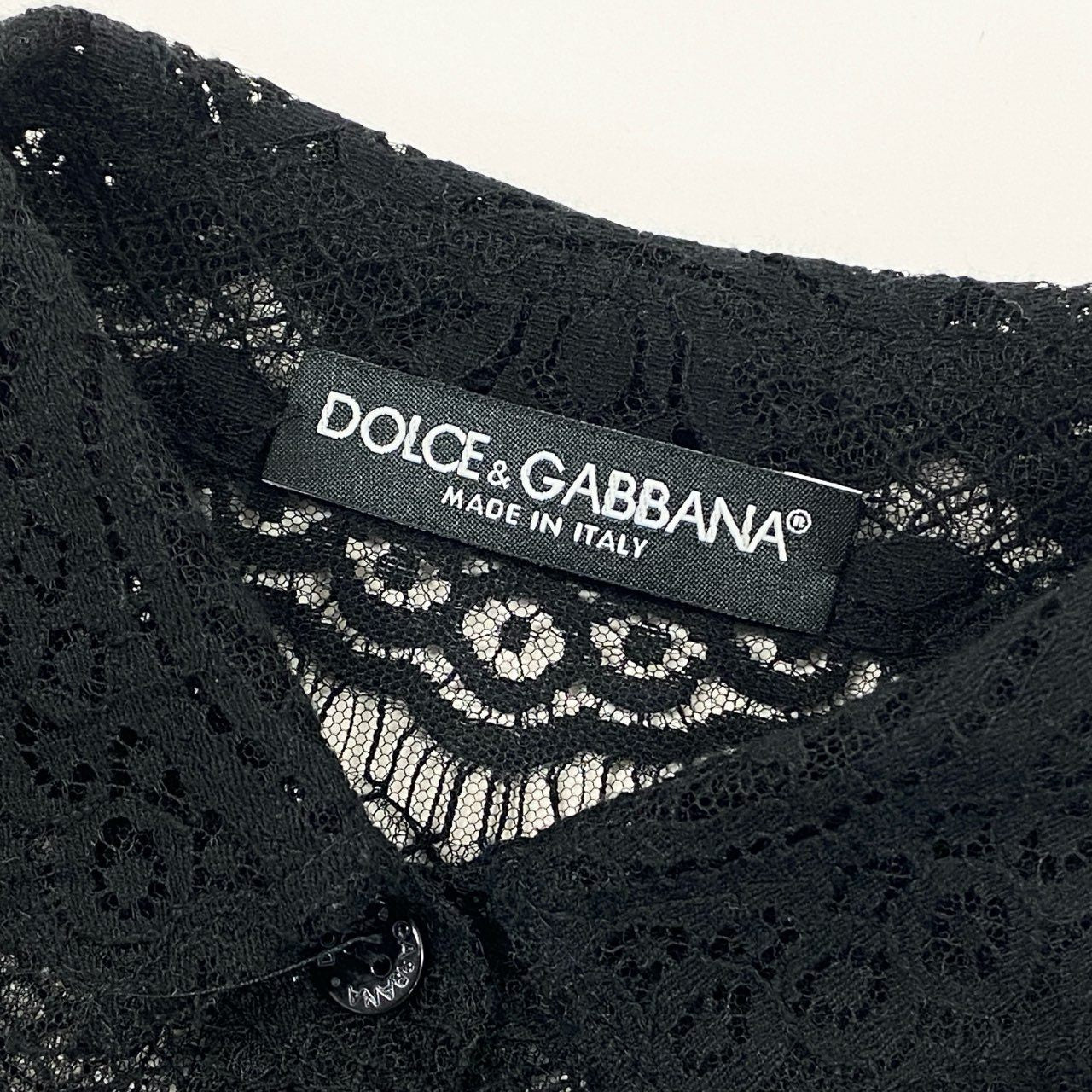 3a27 DOLCE&GABBANA ドルチェアンドガッバーナ イタリア製 総レース ブラウス 長袖シャツ トップス ロングスリーブ 38 ブラック