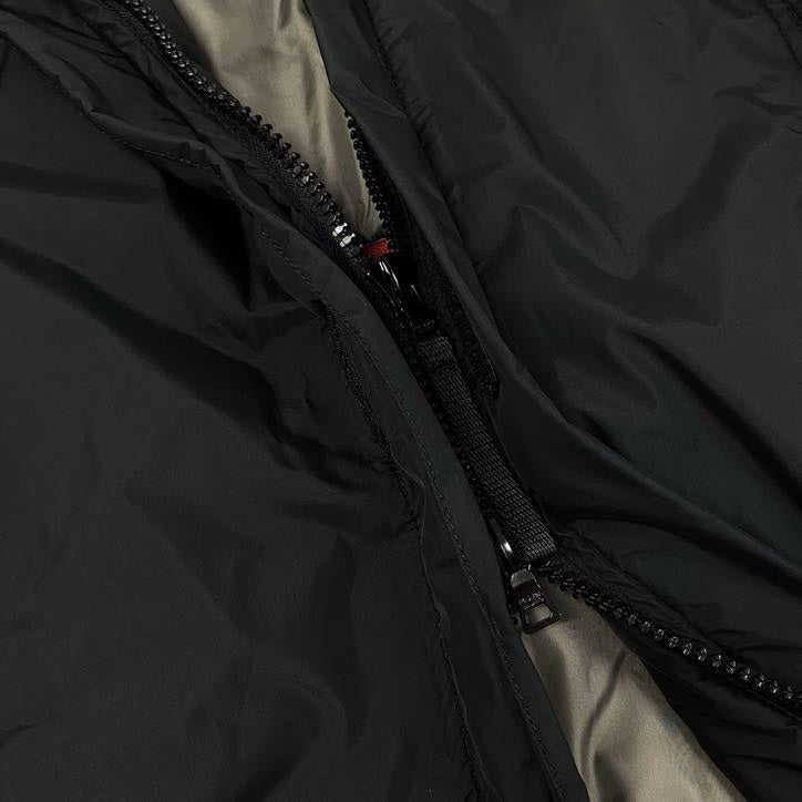 38g24 PRADA SPORT プラダスポーツ GORE-TEX ゴアテックス 中綿ジャケット ブルゾン アウター フード着脱 52 ブラック メンズ_