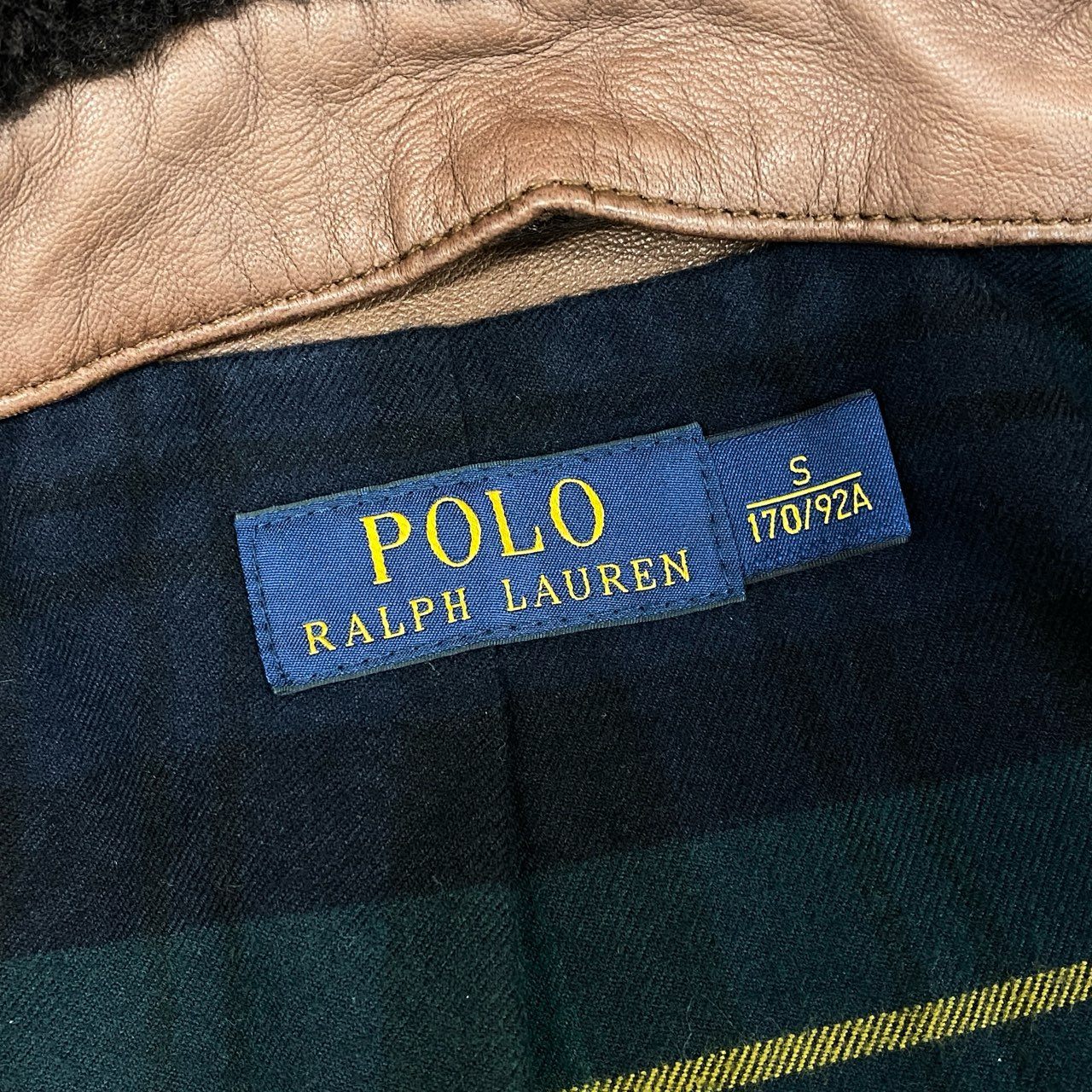 75i8 POLO RALPH LAUREN ポロラルフローレン BURHAM CAR COAT バーハム カーコート レザー ジャケット 襟着脱 ムートン S 170 ブラウン ラムレザー 羊革 メンズo07t
