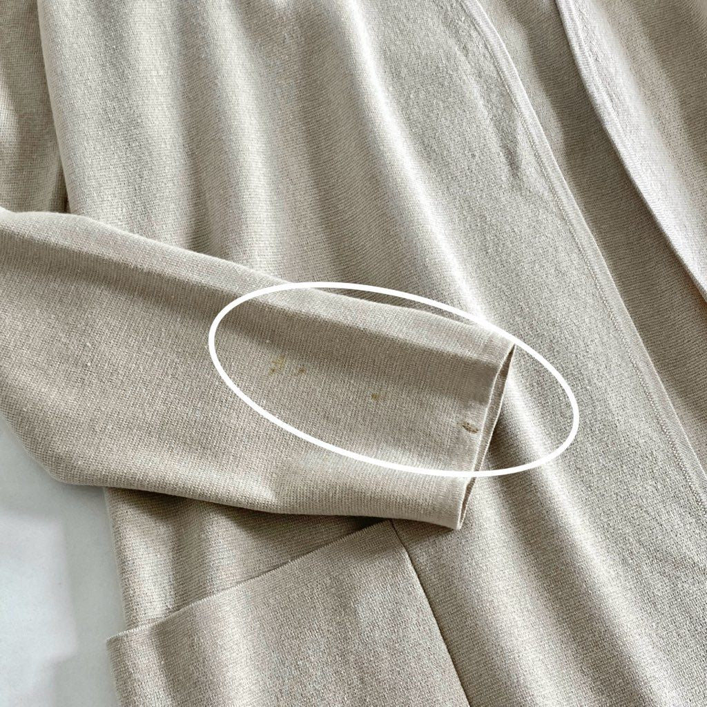 37h21 MaxMara STUDIO マックスマーラ ステュディオ シルク混 ロングカーディガン 腰ひも ニット 羽織 S ベージュ シルク ウール