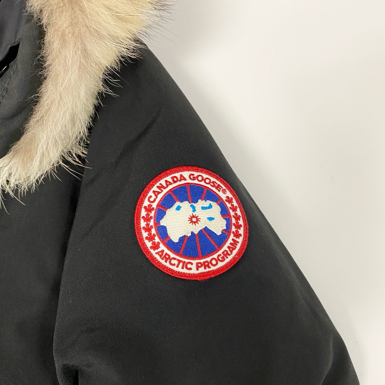 63j9 CANADA GOOSE カナダグース JASPER ジャスパー ダウンジャケット 3438JM XS ブラック コヨーテファー カナダ製 紳士服t18r