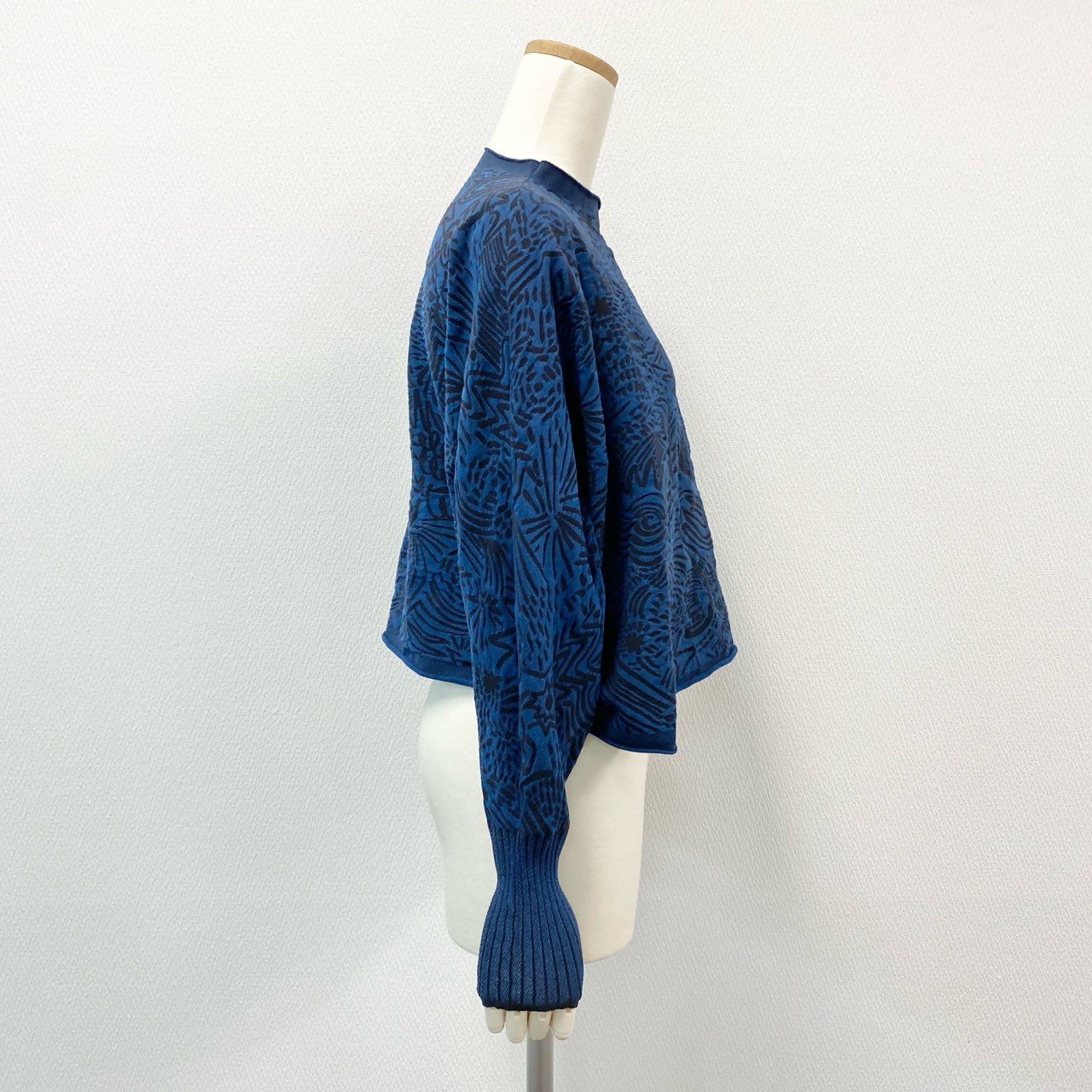 5i12 《極美品》 PLEATS PLEASE プリーツプリーズ イッセイミヤケ 24年秋冬 ハイネック 長袖シャツ トップス PP43KK941 フリー ネイビー レディースu02t