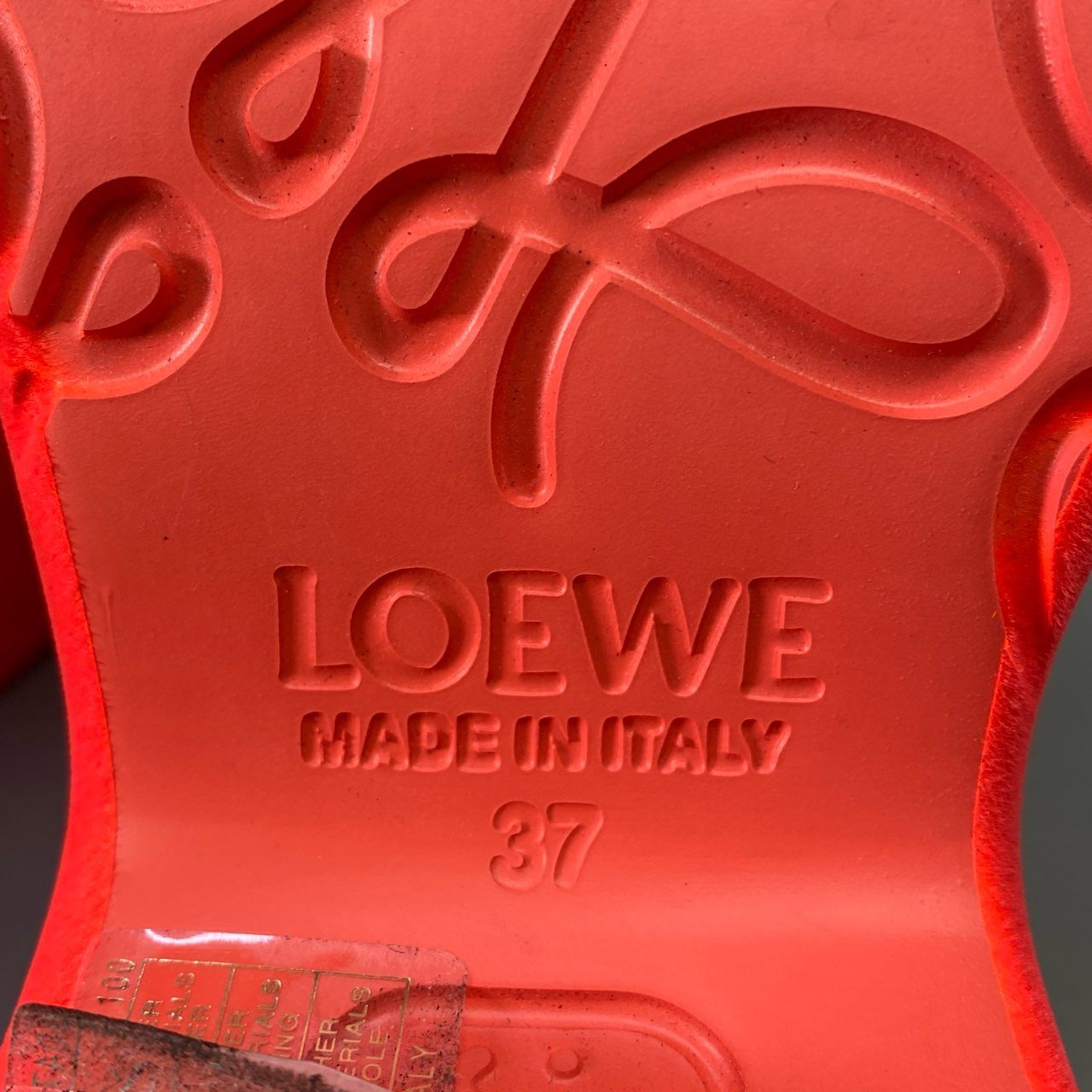 1i4 LOEWE ロエベ テラフォーム ラバークロッグ サンダル 37 オレンジ プラットフォームソール 厚底 シューズ 女性靴t18r