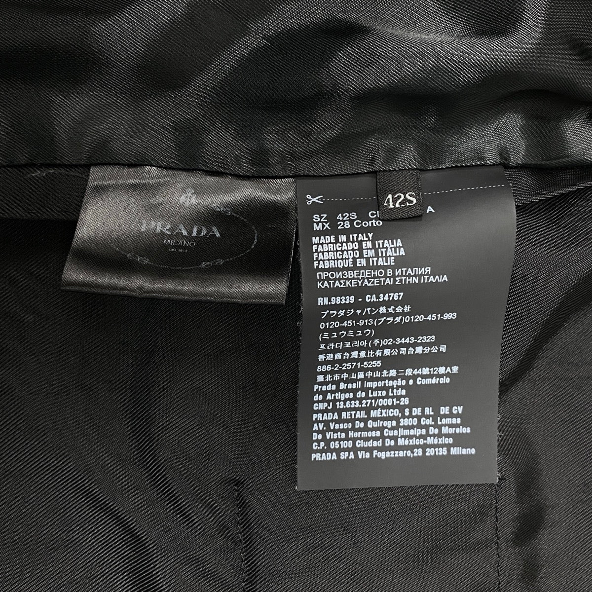 i13 PRADA 2018年 テーラードジャケット 42Sサイズ ブラック ポリアミド100% レディース 女性用u02t