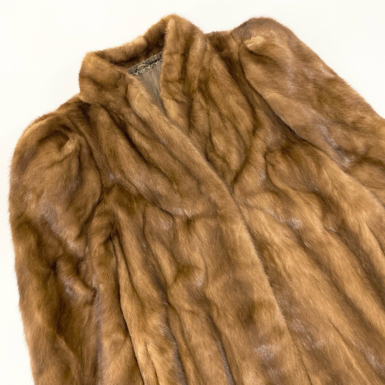 80i29 デミバフ ミンクファー コート 13 L相当 ブラウン 本毛皮 MINK FUR アウター 毛並み◎ 毛質◎t18r