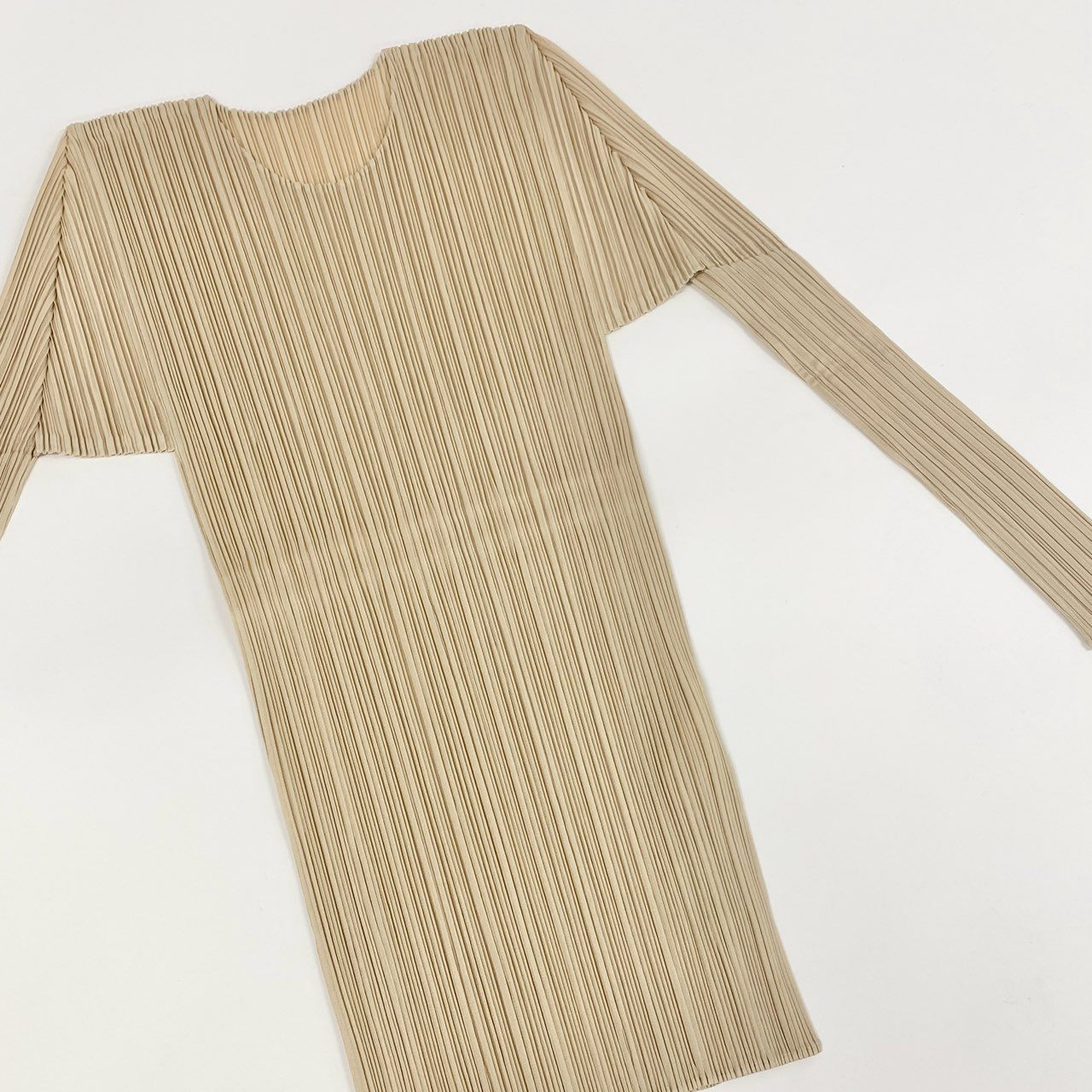24d3 PLEATS PLEASE プリーツプリーズ イッセイミヤケ プリーツカットソー 長袖トップス 変形デザイン PP04-JK602 サイズ3 イエロー ポリエステル100% レディース 日本製